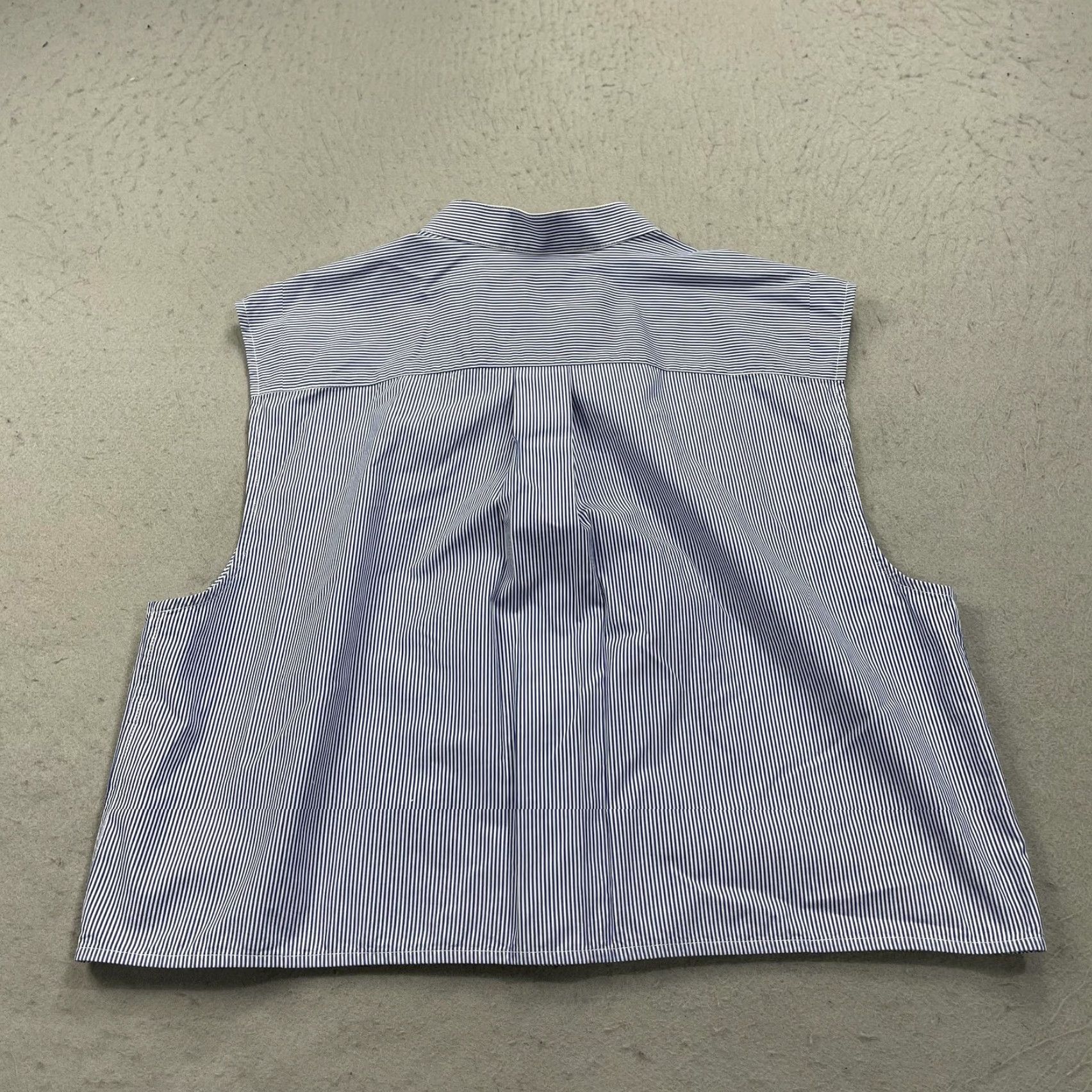 Helmut Lang VINTAGE Helmut Lang Blouse Womens Medium Blue Stripe Cotton Cropped Sleeveless Vest Size M / US 6-8 / IT 42-44 - 7 Thumbnail