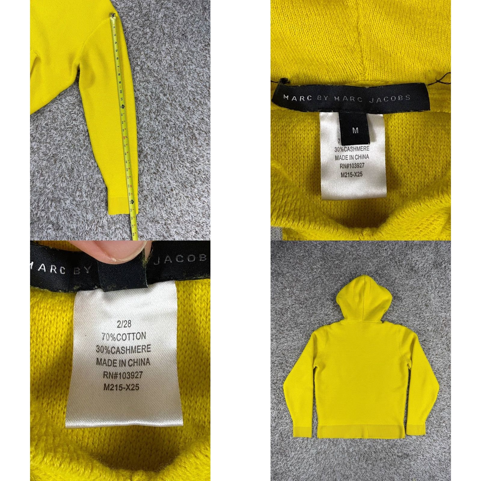 Marc by Marc Jacobs VINTAGE Marc by Marc Jacobs Hoodie Pullover Heavy Knit Yellow Men's M Hooded Pullover Long Sleeve Regular Size Size US M / EU 48-50 / 2 - 8 Thumbnail