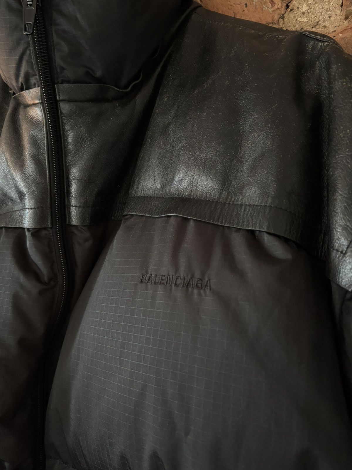 Balenciaga Balenciaga Leather Patch Puffer Jacket Size US S / EU 44-46 / 1 - 6 Thumbnail