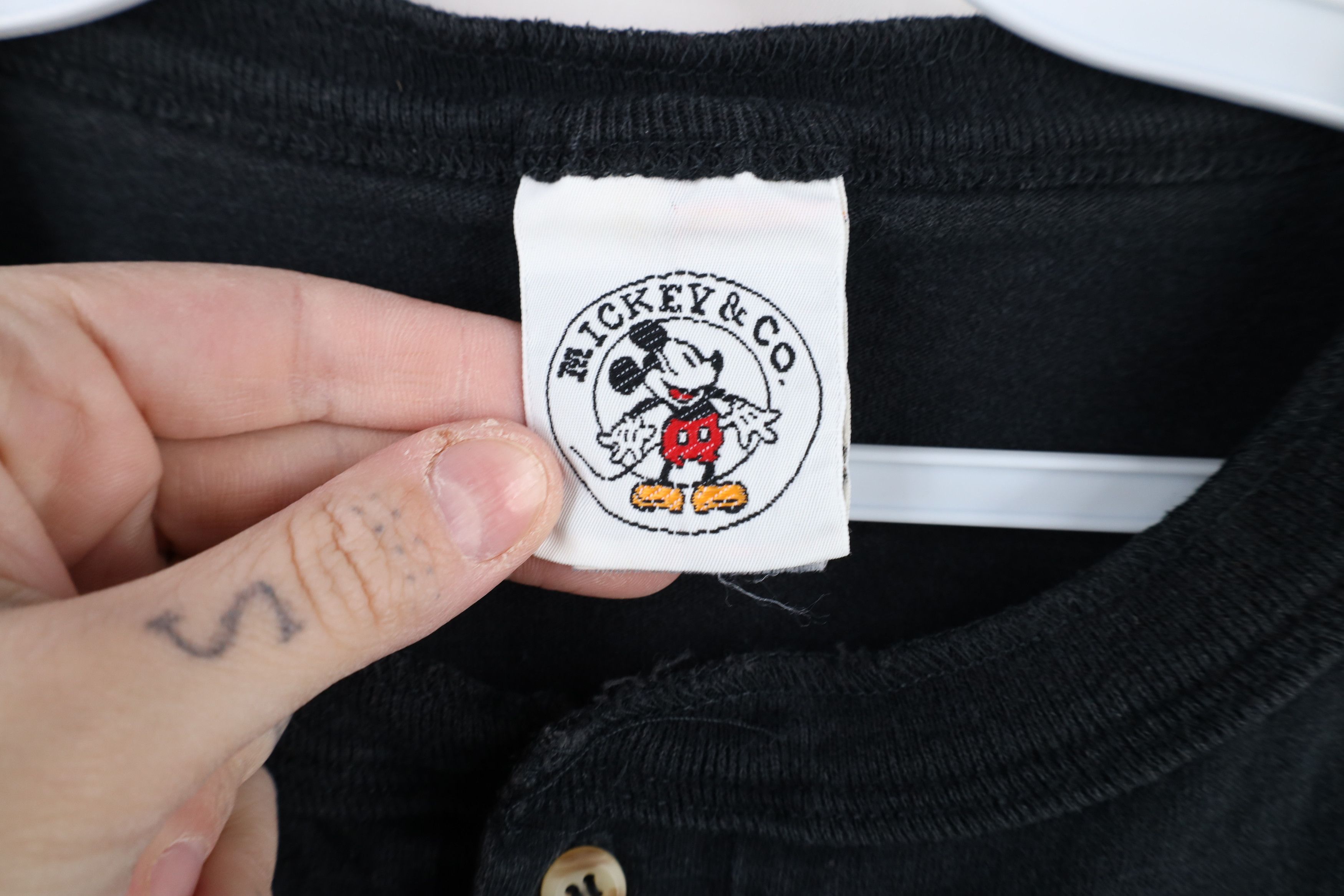 Disney × Vintage Vintage 90s Disney Classic Mickey Mouse Henley T-Shirt USA Size US XXL / EU 58 / 5 - 6 Thumbnail