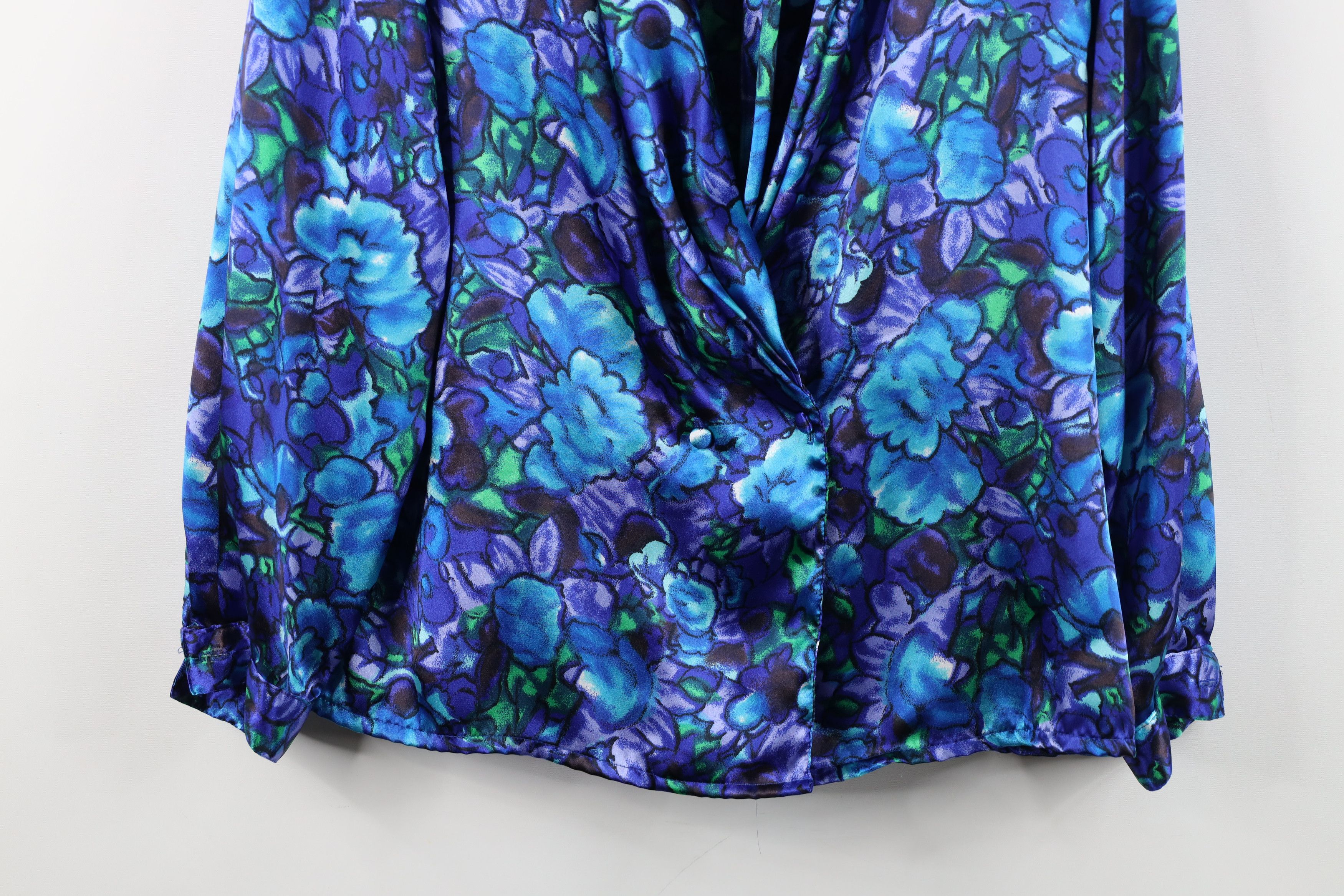 Vintage Vintage 80s 90s Streetwear Flower Blazer Shirt Jacket USA Size XL / US 12-14 / IT 48-50 - 3 Thumbnail