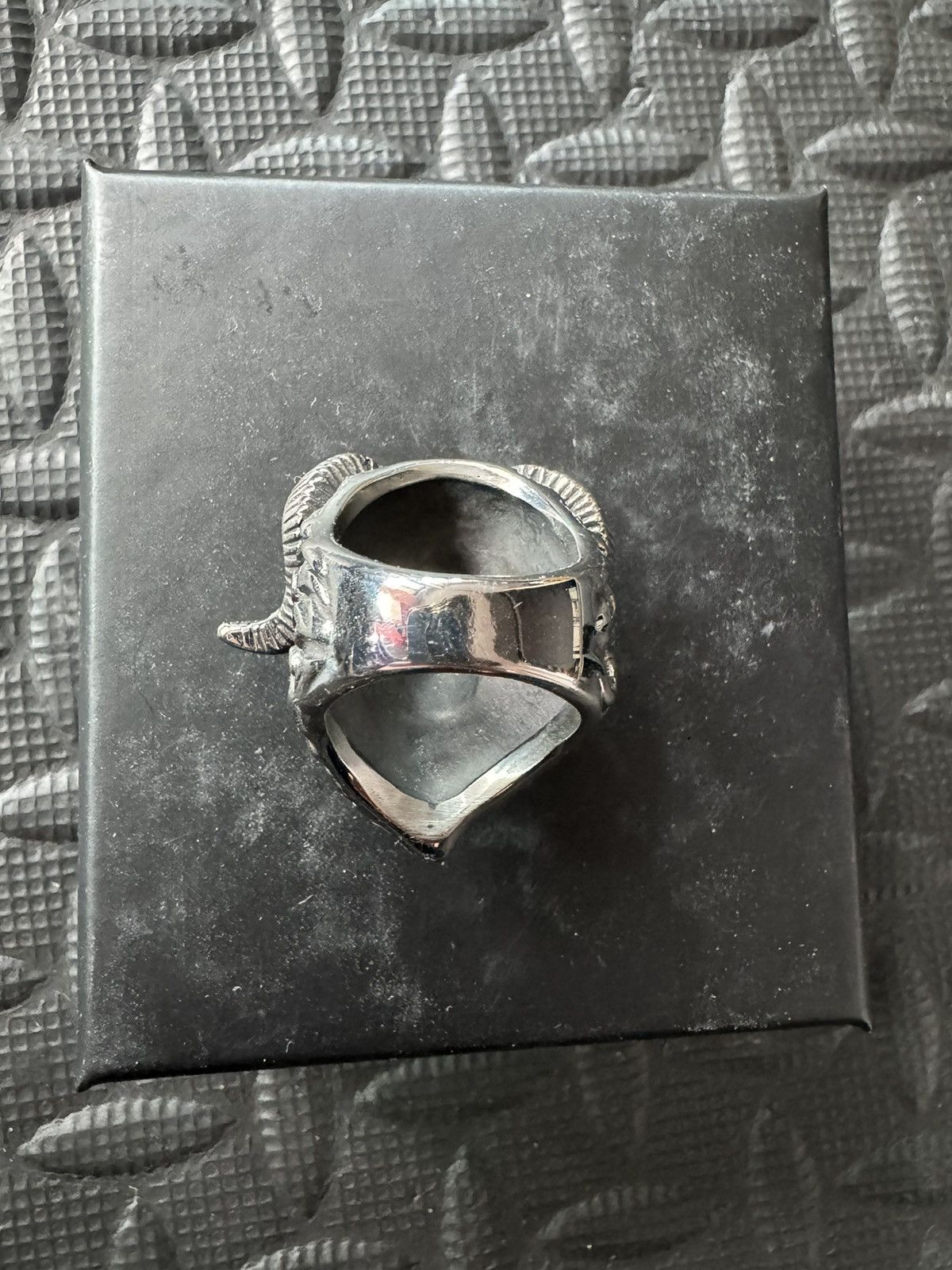 Vintage Baphomet Goat Silver Ring Size ONE SIZE - 4 Thumbnail