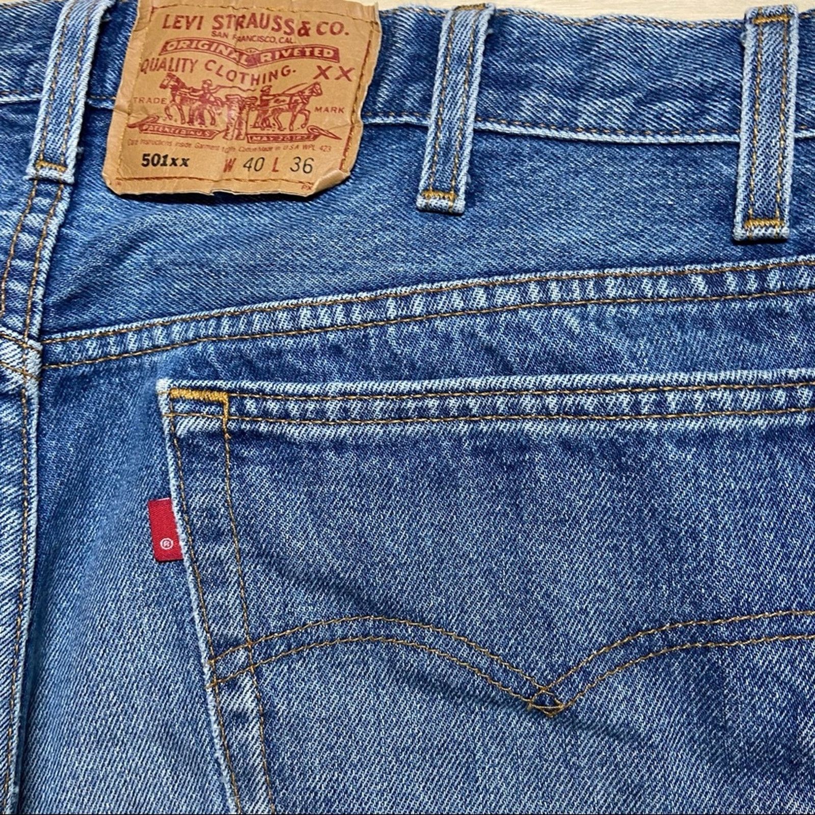 image of Levis Levi’S 501Xx Vintage Levi 501Xx Stone Wash Jeans 40"x36" in Blue, Men's