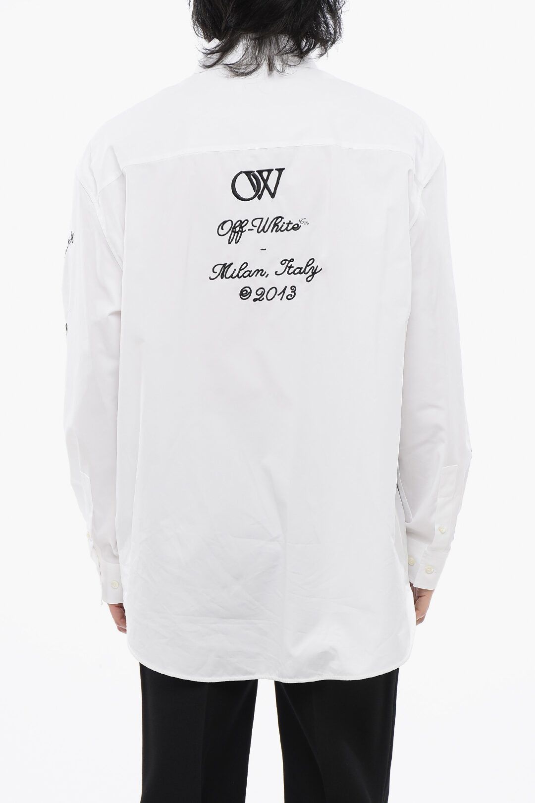 Off-White og1mm0625 Oversize Fit 23 Embroidered Shirt in White Size US L / EU 52-54 / 3 - 2 Thumbnail