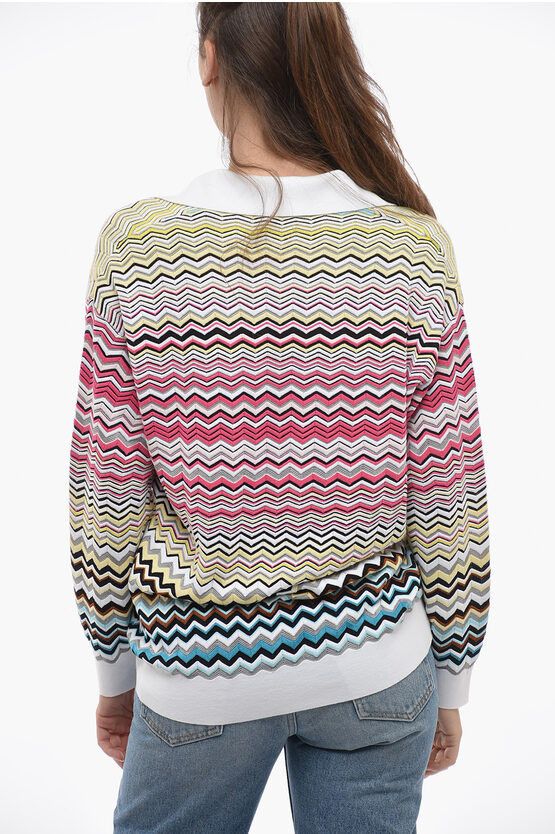 Missoni og1mm0724 Long Sleeved Iconic Sweater in Multicolor Size S / US 4 / IT 40 - 2 Thumbnail