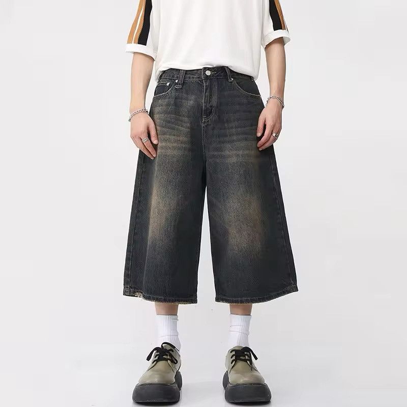 Jean Baggy Washed Denim Shorts Size US 33 - 1 Thumbnail