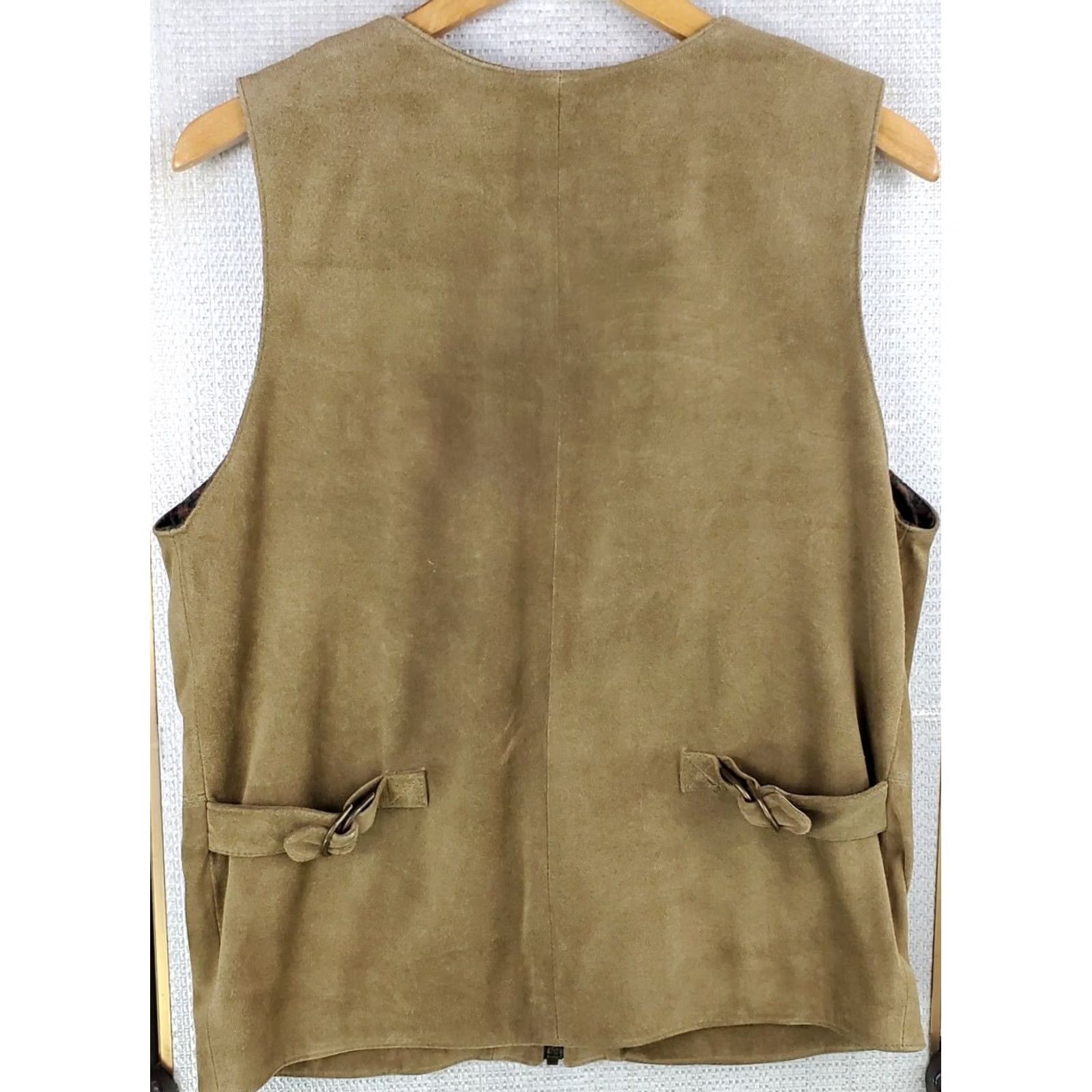 Arrow VINTAGE B. Free Men's Vest Suede Leather Utility Hunting Full Zip USA Made Brown XS/MD? Size US M / EU 48-50 / 2 - 6 Thumbnail