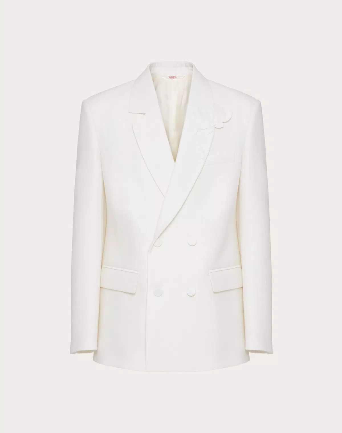 Valentino oc11z0725 Double Breasted Woold And Silk Jacket in White Size US M / EU 48-50 / 2 - 1 Thumbnail