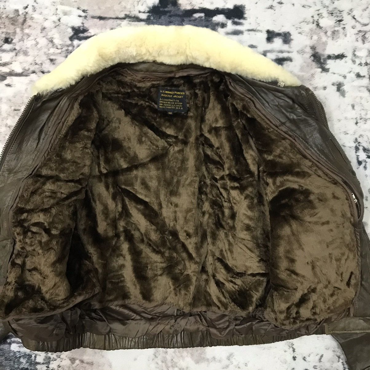 Vintage Vintage U.s Armed Force Aviator Leather Jacket Sherpa Size US S / EU 44-46 / 1 - 5 Thumbnail
