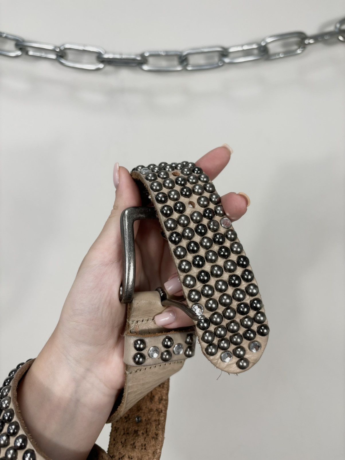 B.B. Simon Vintage B.B. Simon Style Avant Garde Studded Leather Belt Size ONE SIZE - 4 Thumbnail