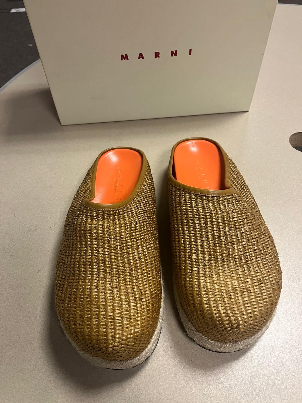 Marni Sabot Raffa Slip On Sandals / Shoes in Brown Size US 11 / EU 44 - 10 Thumbnail