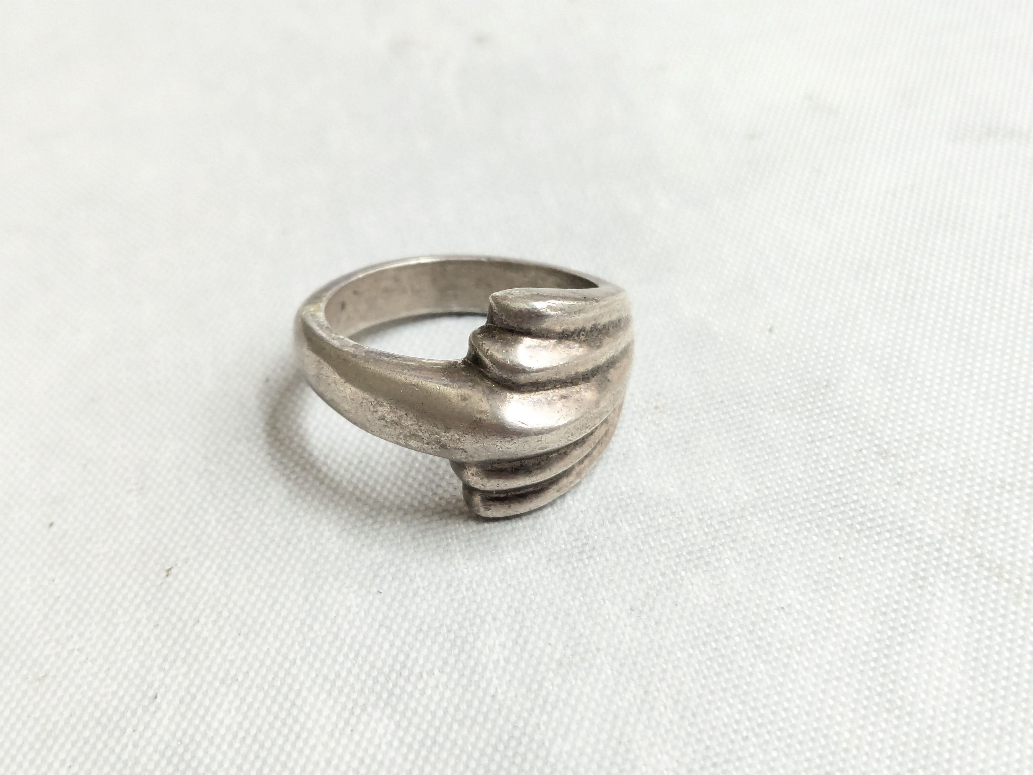 Jewelry Vintage Sterling Silver Taxco Ring Wing Abstract Modernist Size ONE SIZE - 3 Thumbnail