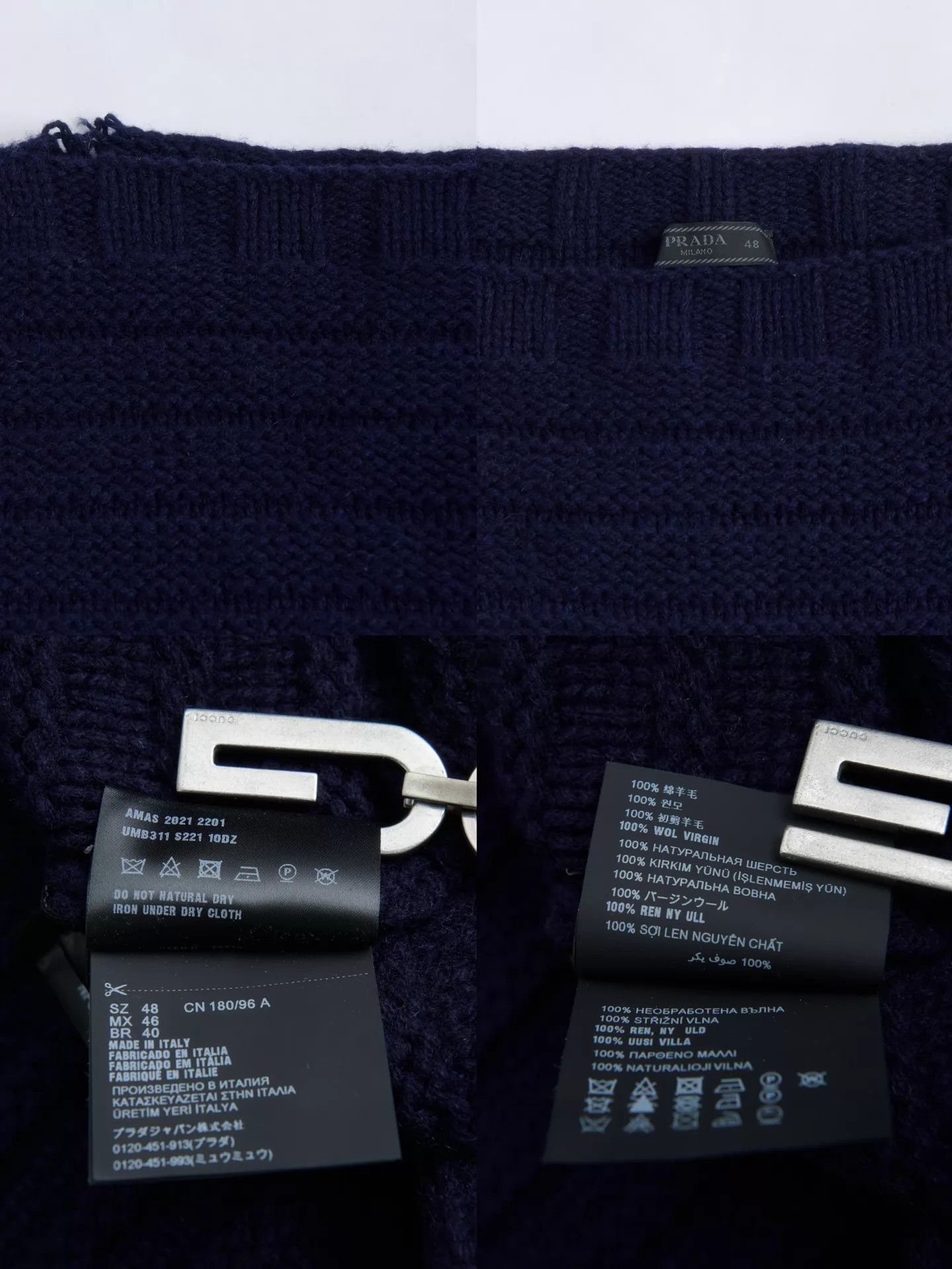 Prada PRADA by RAF SIMONS Navy Oversized Wool Sweater Size 48 Size US M / EU 48-50 / 2 - 9 Thumbnail