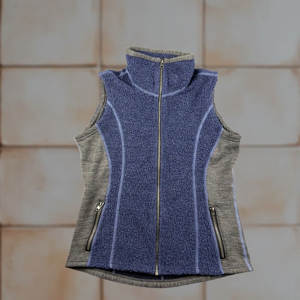 Vintage Kuhl Vest Womens M Blue Gray Full Zip Sherpa Outer Shell Polyester Outdoor Winter Fall Spring Size M / US 6-8 / IT 42-44 - 1 Thumbnail