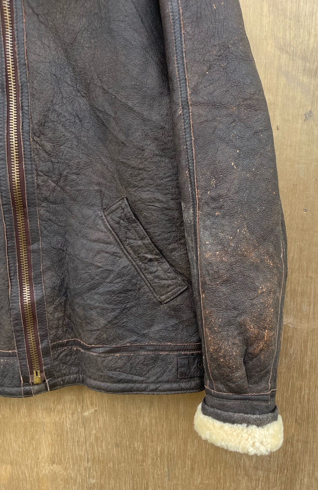 Japanese Brand × Vintage 🔥Vintage Echt Lammfell Sheep Skin Leather Jacket B-3 Style Size US L / EU 52-54 / 3 - 8 Thumbnail