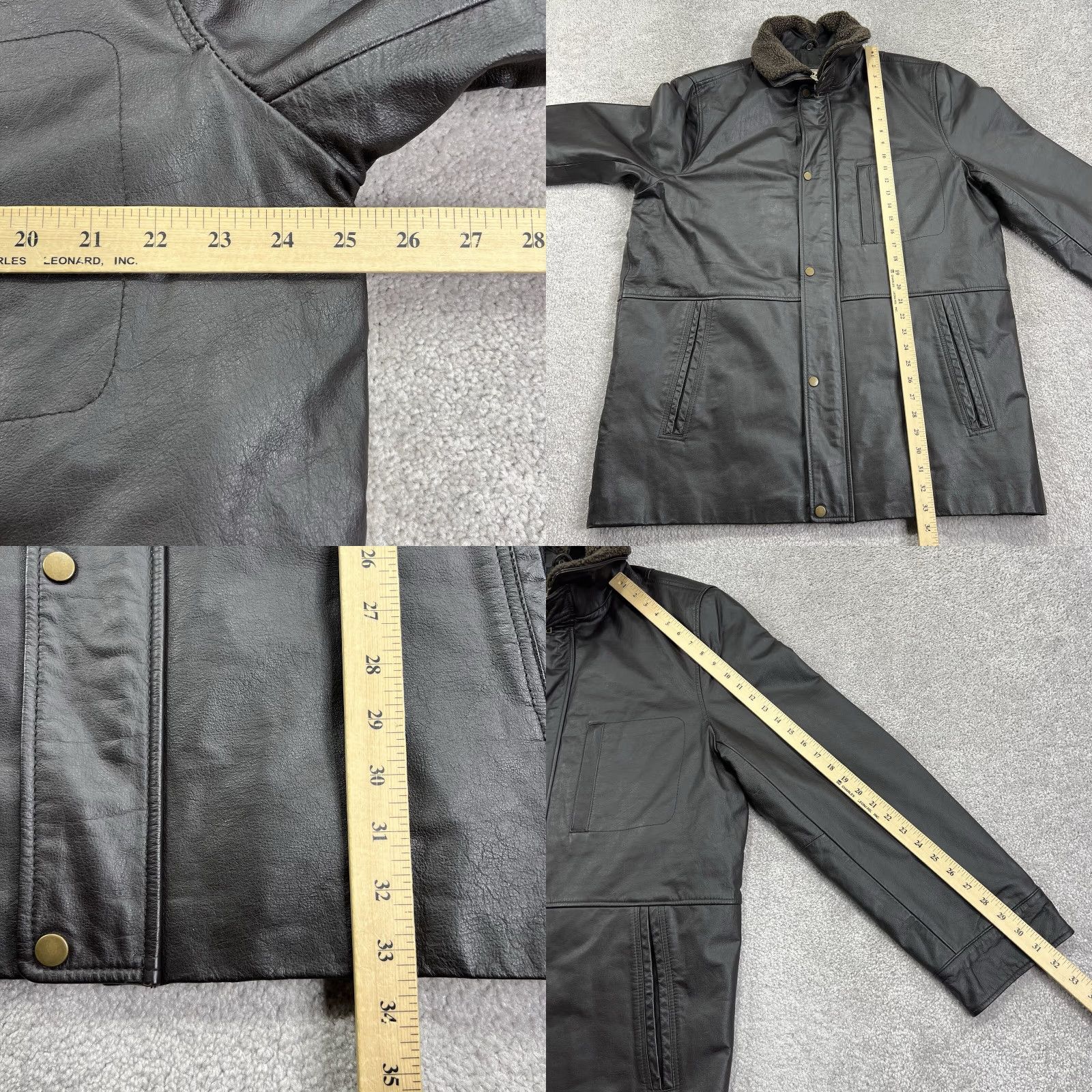 Vintage VINTAGE Wilda Aviator Jacket Mens XL Brown Genuine Leather Sherpa Collar Bomber Zip Snap Insulated Lined Pockets Size US XL / EU 56 / 4 - 10 Thumbnail