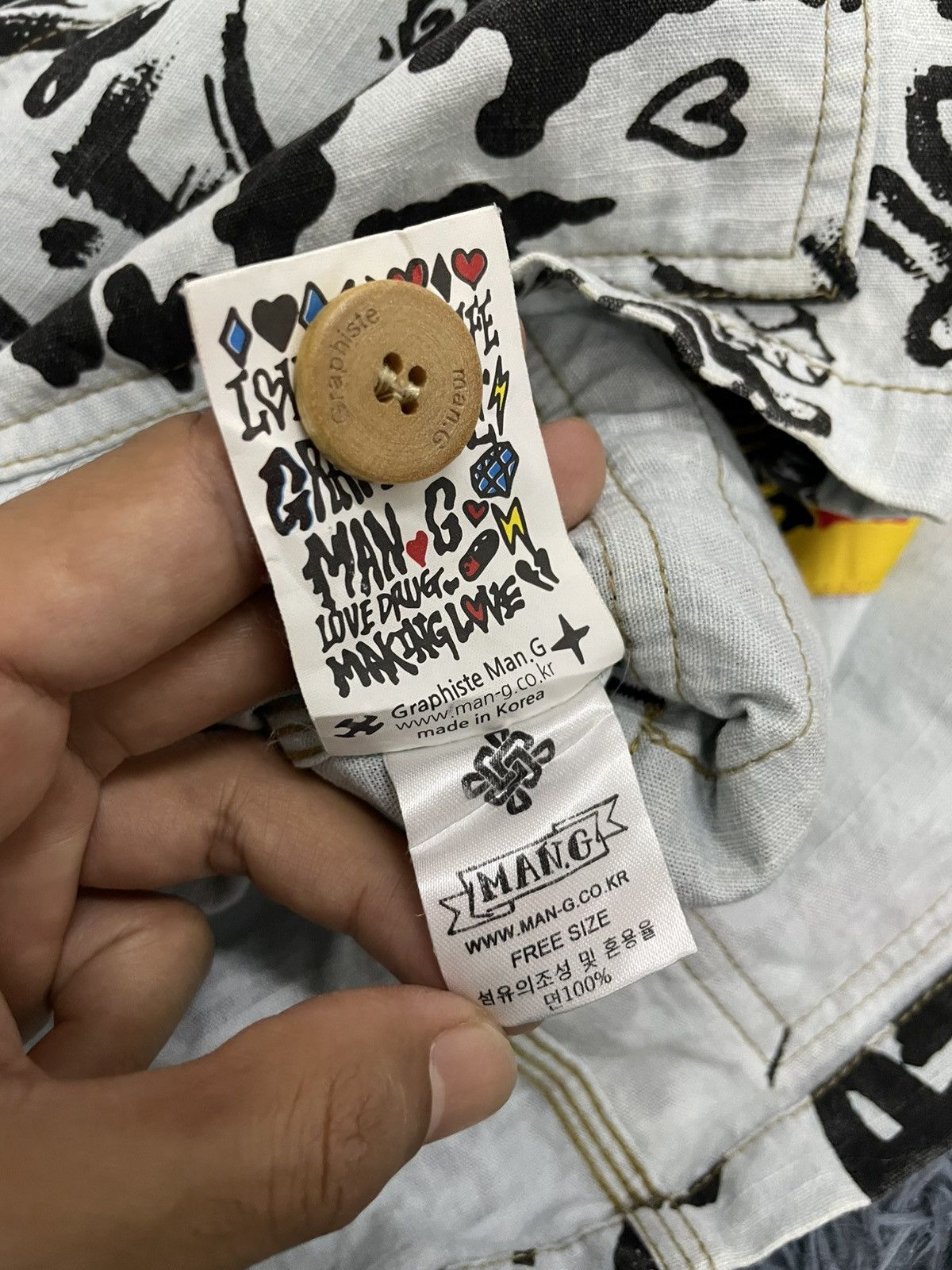Designer × Japanese Brand Graphiste Man.G Full Print Oversized Shirt Size US L / EU 52-54 / 3 - 7 Thumbnail