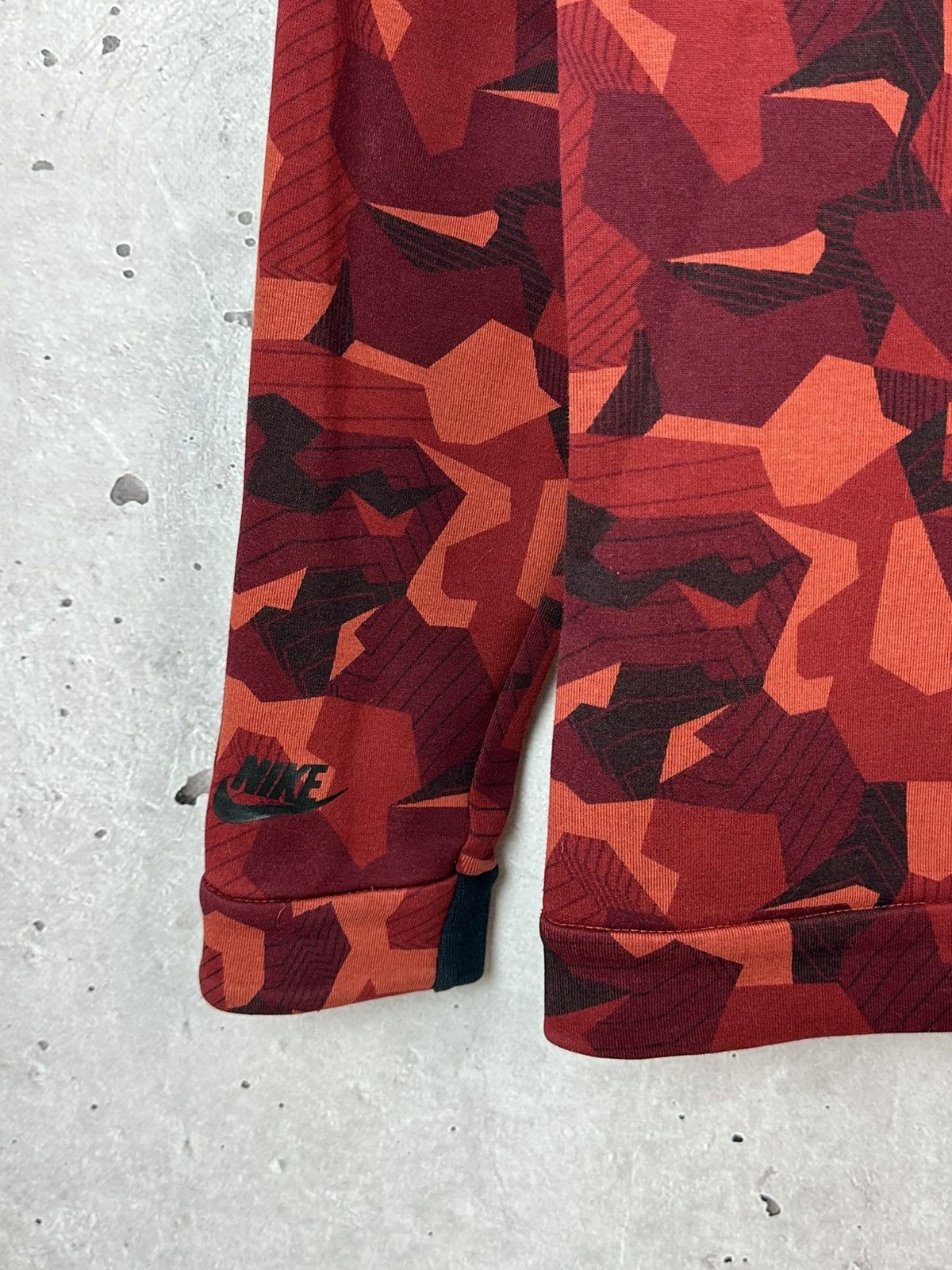 Nike Nike Tech Fleece Red Camo Crew Neck Cotton Men’s Sweatshirt Size US M / EU 48-50 / 2 - 9 Thumbnail