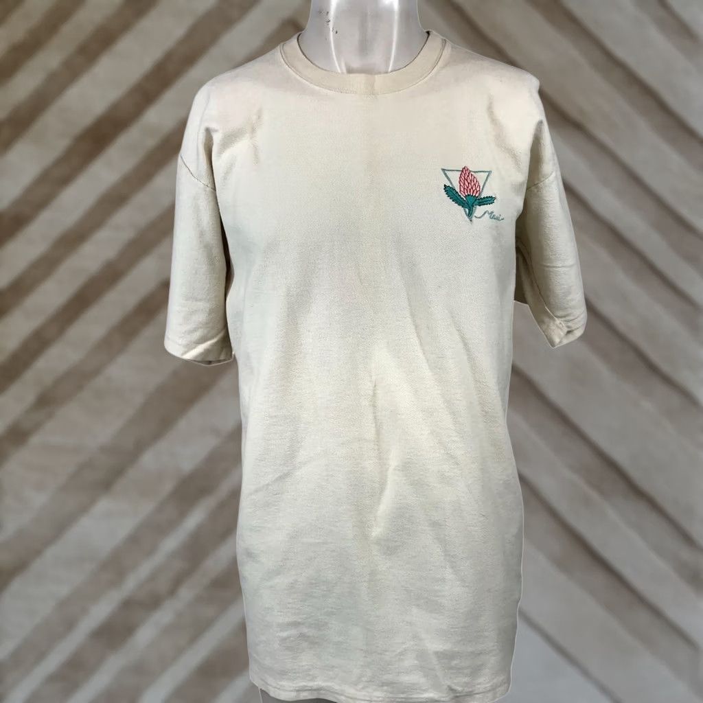 Vintage WEK T-SHIRT Mens XL CREAM SHORT SLEEVE COTTON CREW NECK Size US XL / EU 56 / 4 - 1 Thumbnail