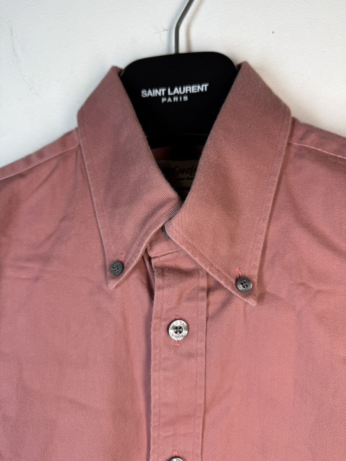 Yves Saint Laurent Pinky Heavy YSL Shirt Cotton Size US M / EU 48-50 / 2 - 21 Thumbnail