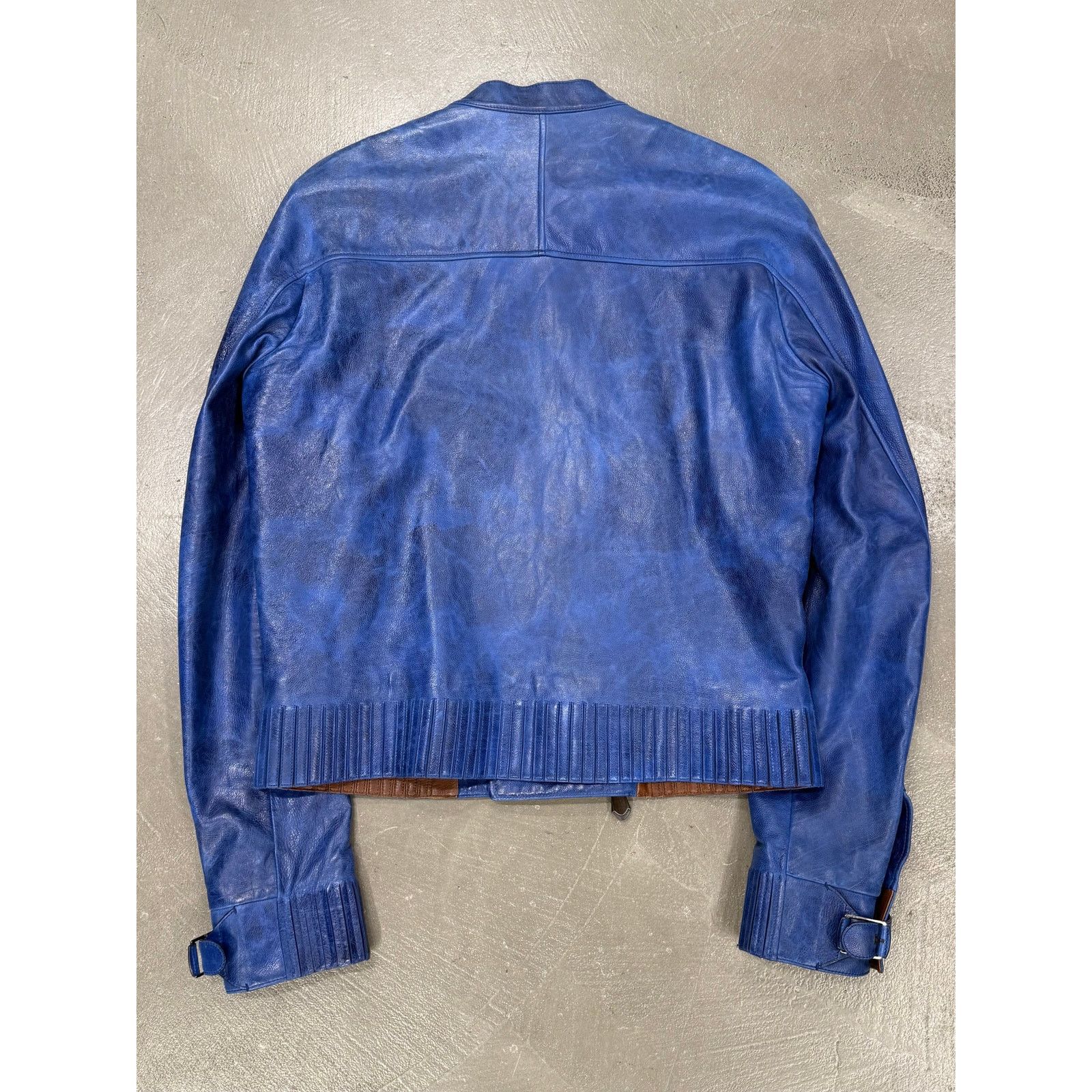 Berluti 2010s Berluti distressed blue biker nabuck leather jacket Size US M / EU 48-50 / 2 - 3 Thumbnail