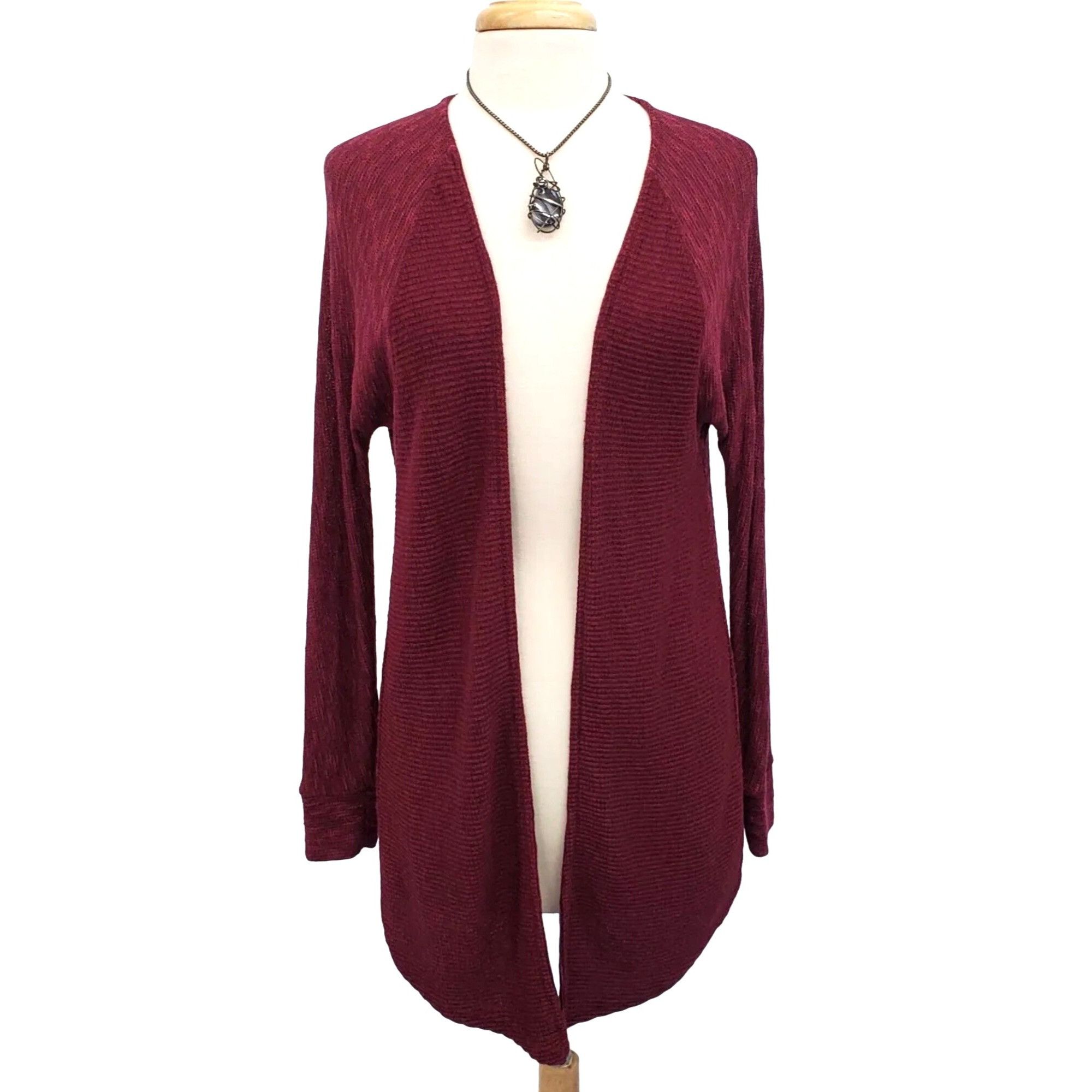 American Eagle Outfitters American Eagle Outfitters Maroon Open Front Cardigan Sweater Size S / US 4 / IT 40 - 8 Thumbnail