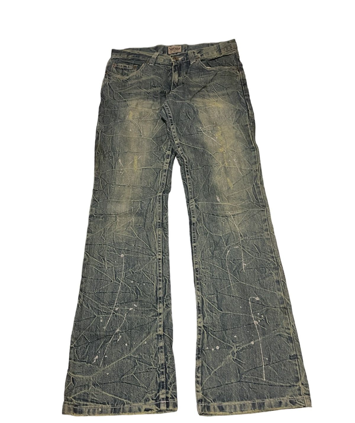 Le Grande Bleu (L.G.B.) Japanese Brand Nylaus Ripped faded Splatters denim Size US 32 / EU 48 - 1 Thumbnail