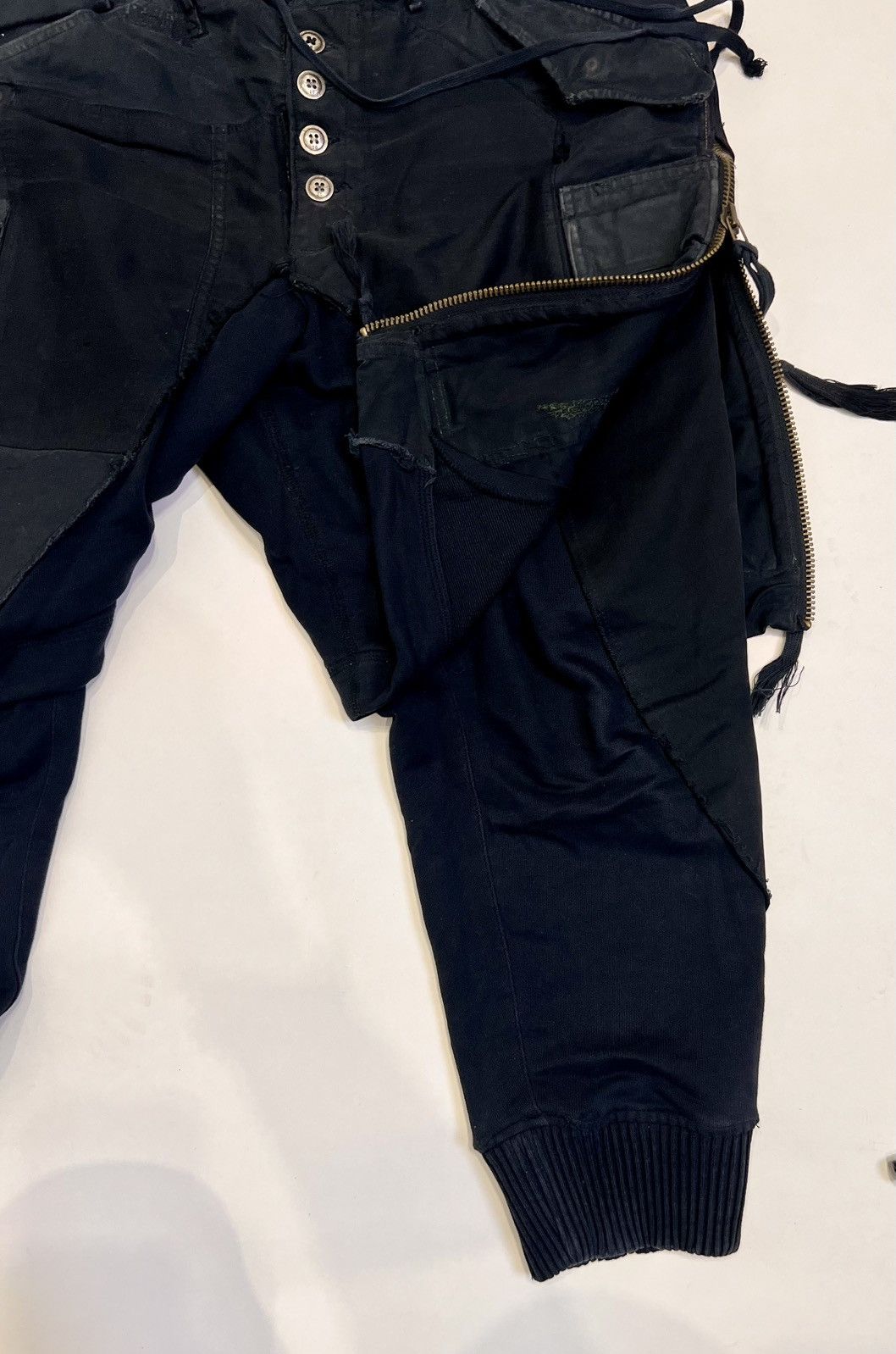 Greg Lauren Black cargo pants with tracksuits Size US 38 / EU 54 - 3 Thumbnail