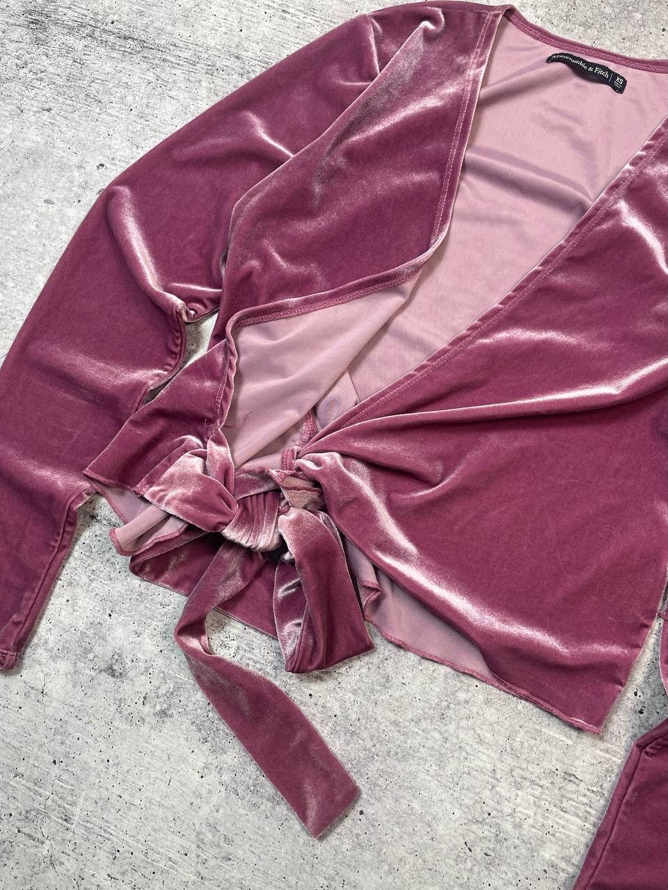 Abercrombie & Fitch Vintage Abercrombie And Fitch Velour Babydoll Top Y2K Size XS / US 0-2 / IT 36-38 - 4 Thumbnail