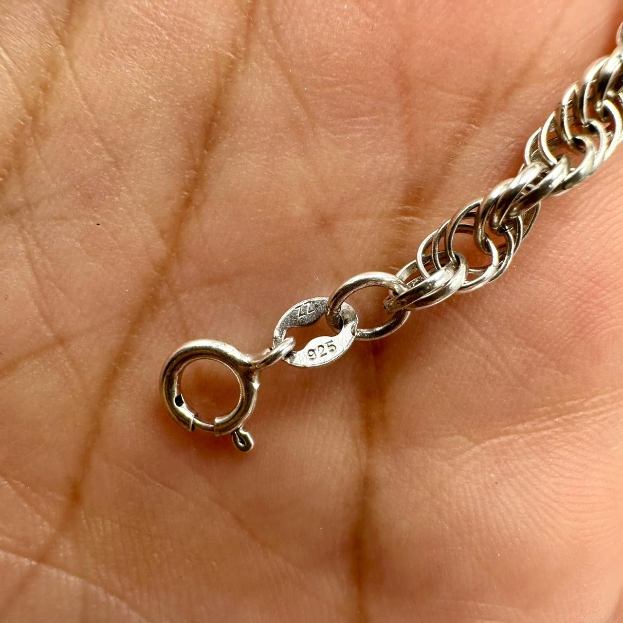 Sterling Silver Vintage 925 Sterling Silver Rope Chain Necklace –Unisex Size ONE SIZE - 8 Thumbnail