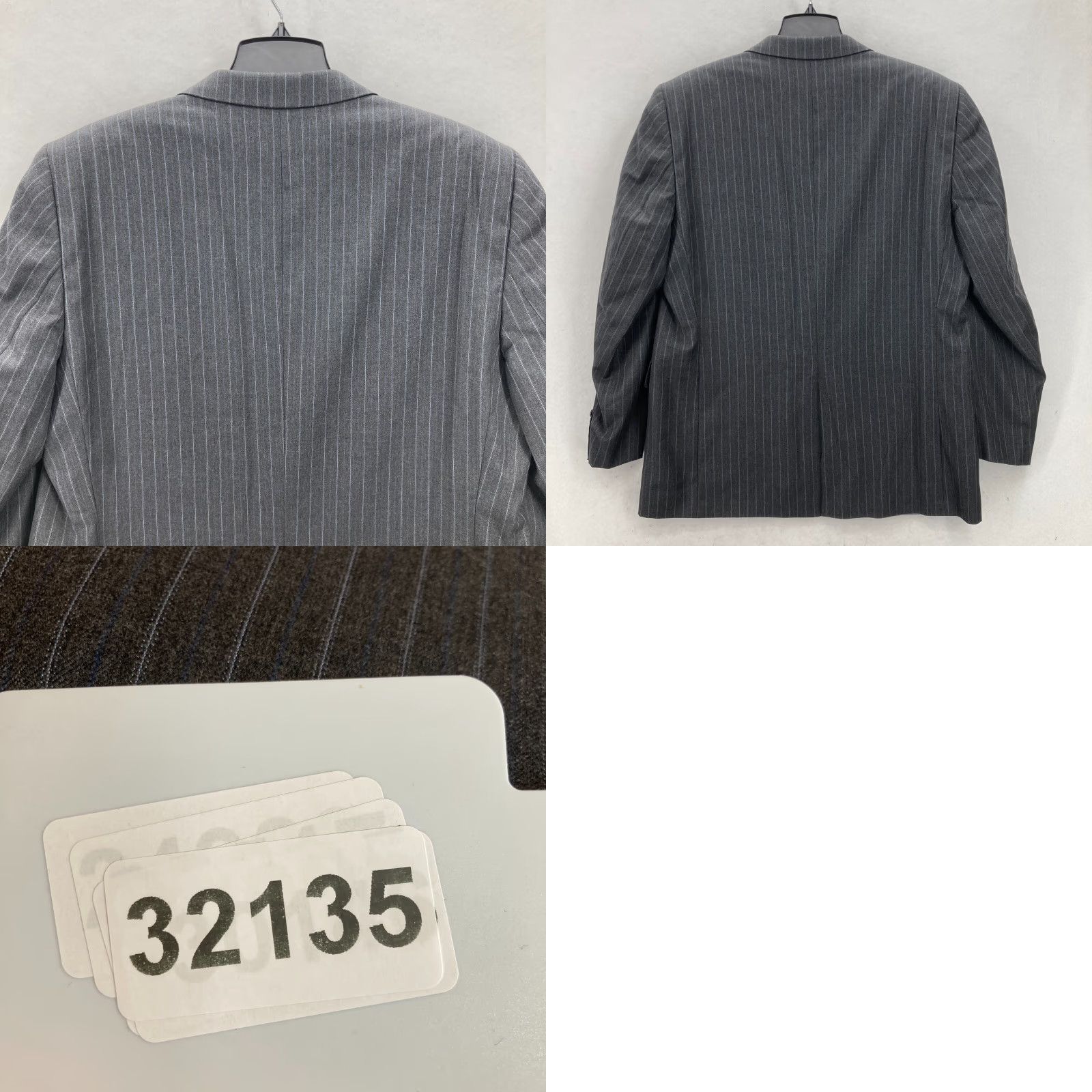 Jack Victor Jack Victor Loro Piana Wool Blazer Mens 44R Gray Striped Blazer Sports Coat Jacket Blazer Mens 44 Regular Gray Striped Size 44R - 10 Thumbnail
