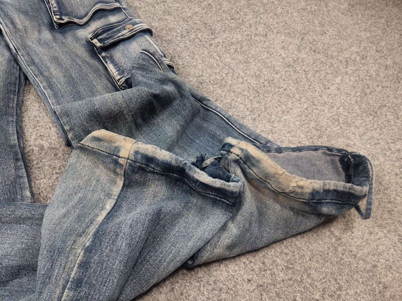 Le Grande Bleu (L.G.B.) GR Vintage Faded Y2K lGB Y2K Opium Style Cargo Flared Jeans Size 30" / US 8 / IT 44 - 10 Thumbnail
