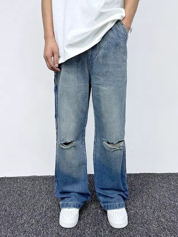 Japanese Brand × Jean Baggy Distressed Denim Jeans Size US 32 / EU 48 - 1 Thumbnail
