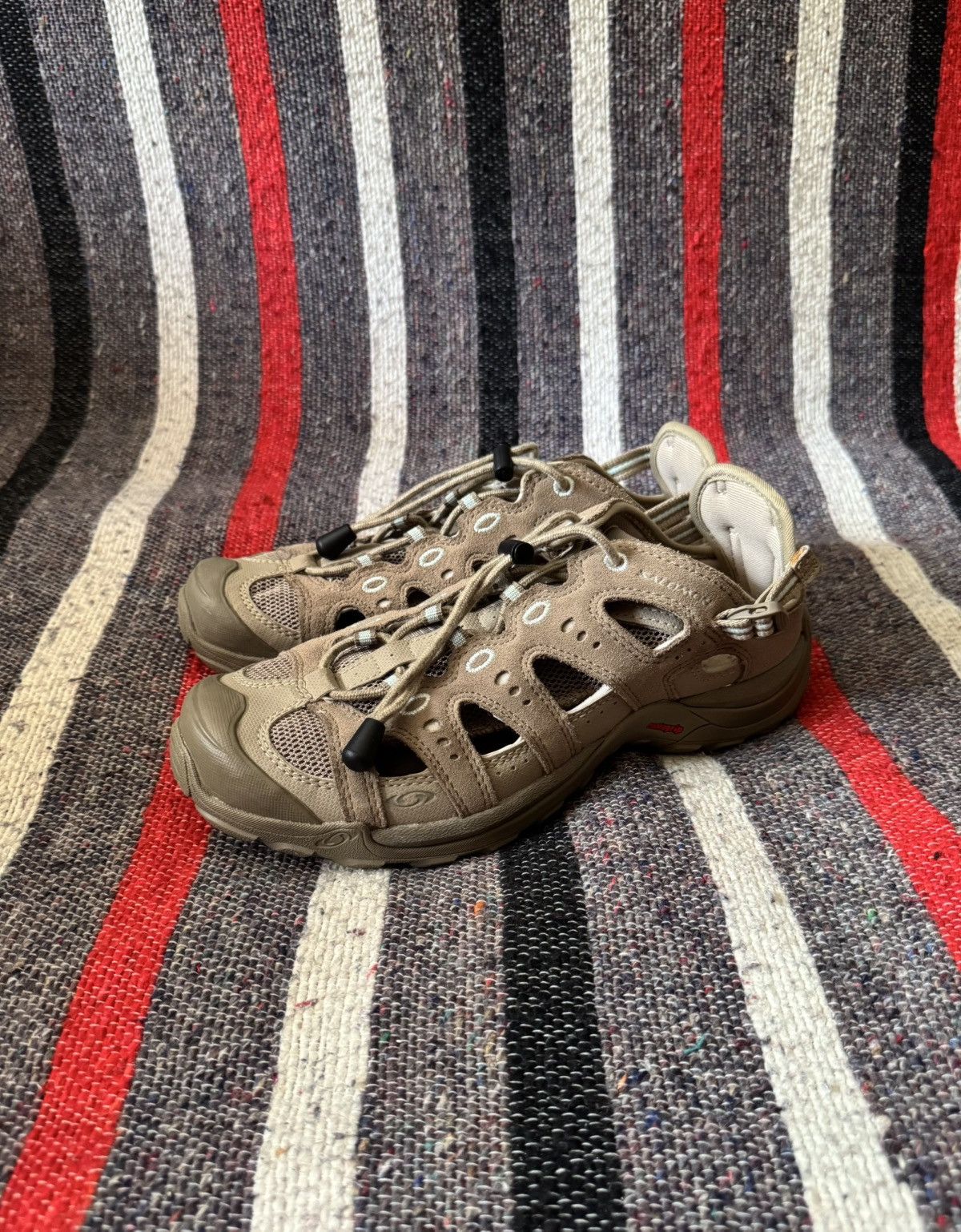 Salomon Vintage Salomon Women’s Brown Suede Leather Contagrip Shoes Size US 7 / IT 37 - 8 Thumbnail