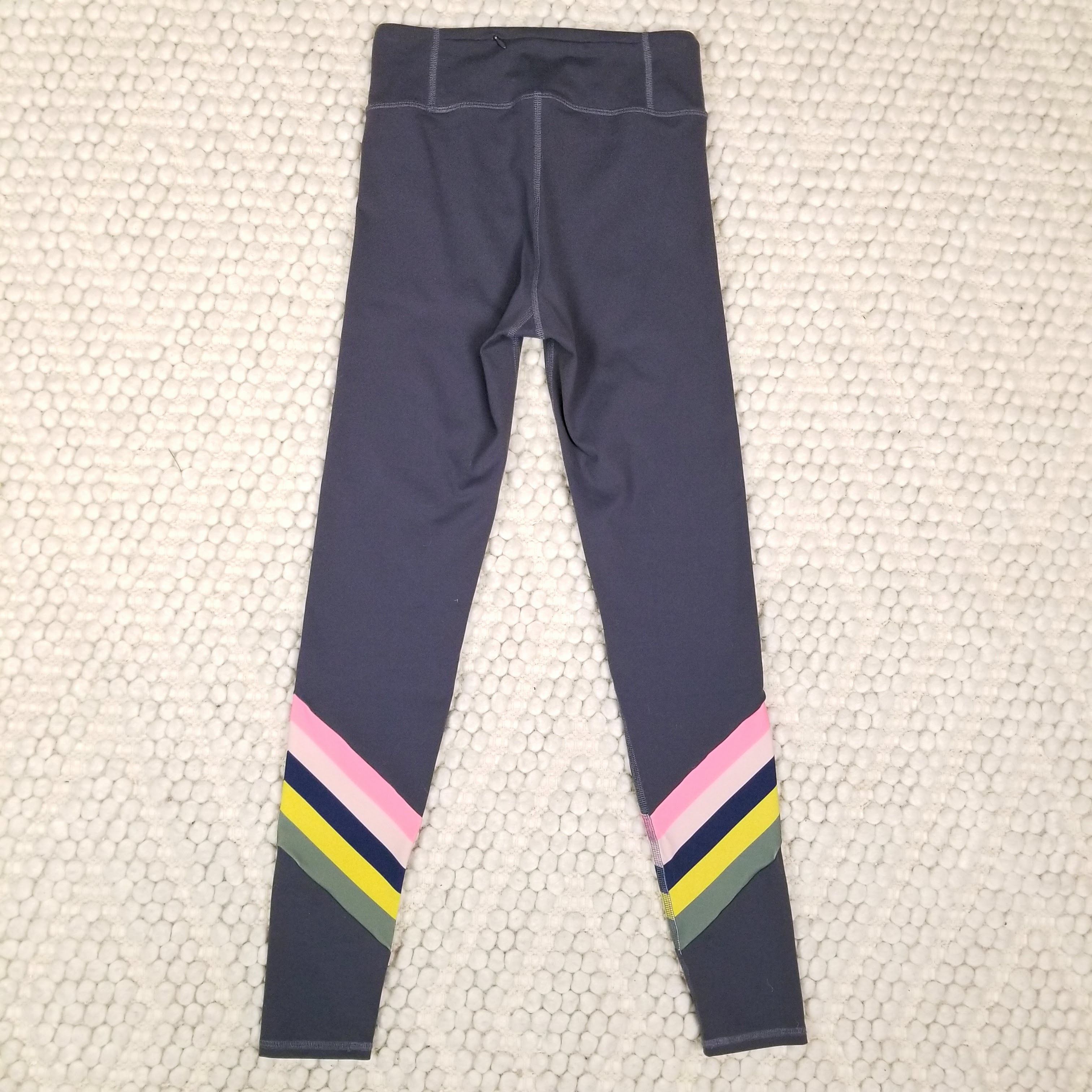 Boden High Waisted Active Leggings Diagonal Rainbow Size 27" / US 4 / IT 40 - 2 Thumbnail
