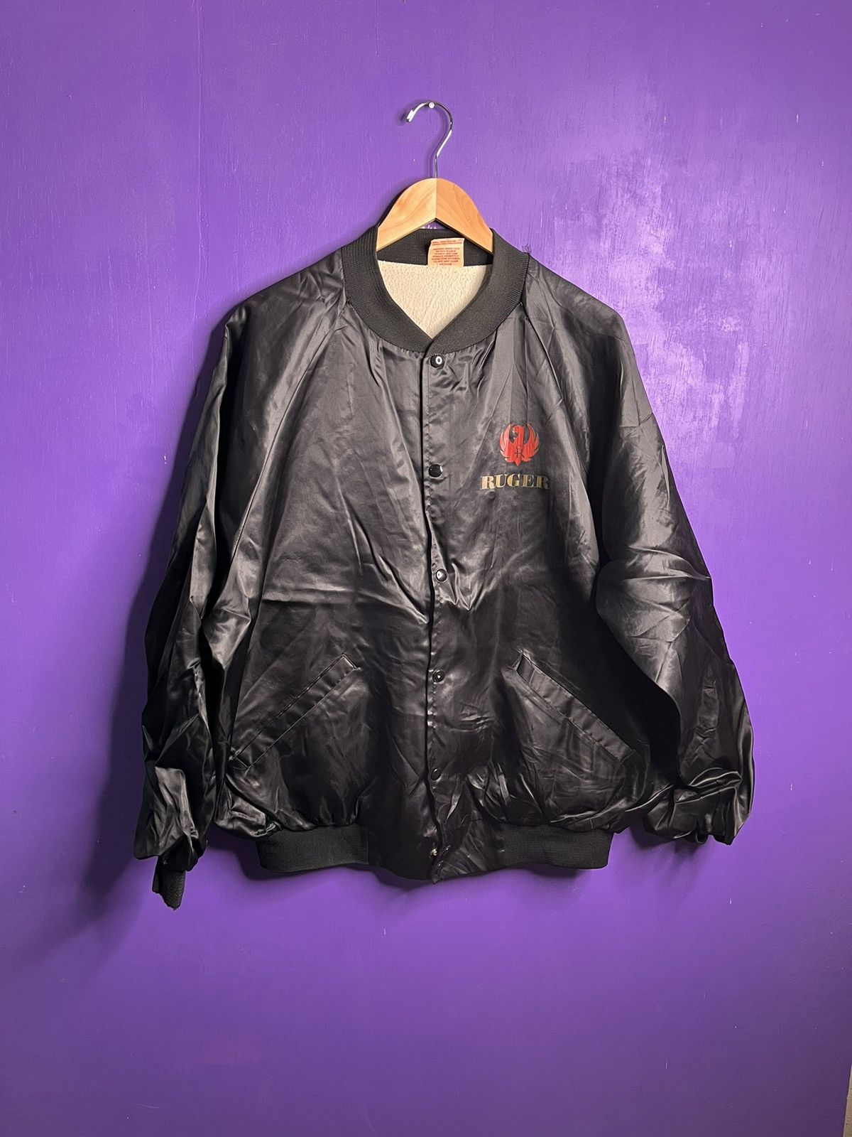 Vintage Vintage 80s Ruger firearms logo satin jacket Size US XXL / EU 58 / 5 - 1 Thumbnail