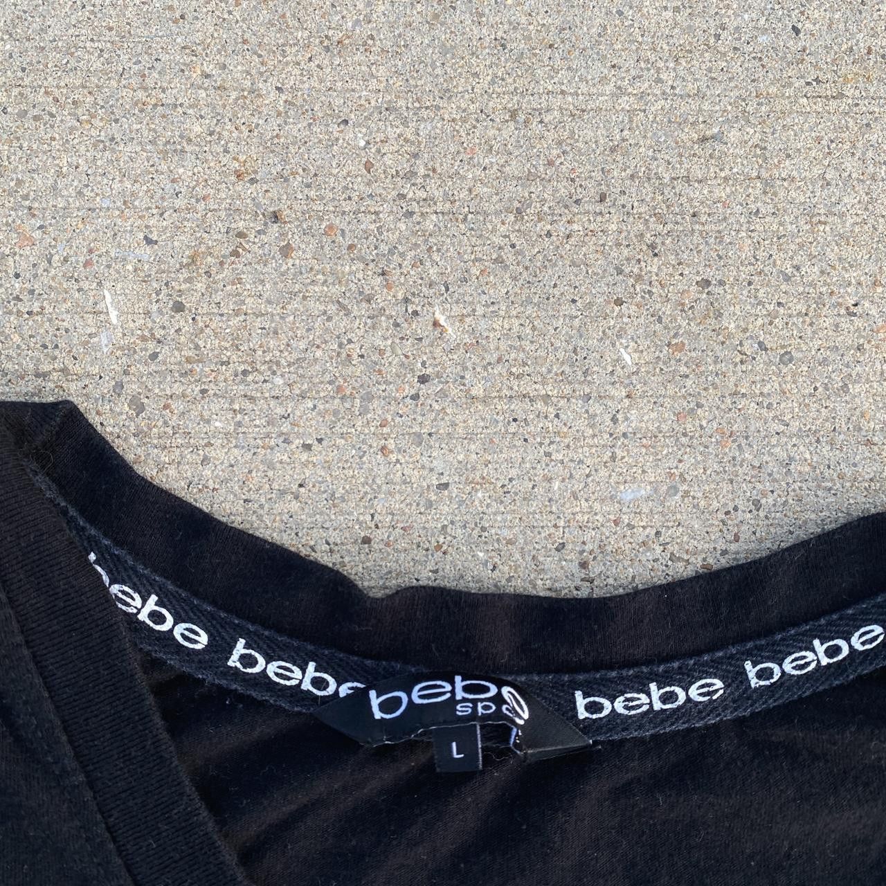 Bebe BEBE Black Sequin Bling Crop Top Shirt Women's L Size L / US 10 / IT 46 - 4 Thumbnail