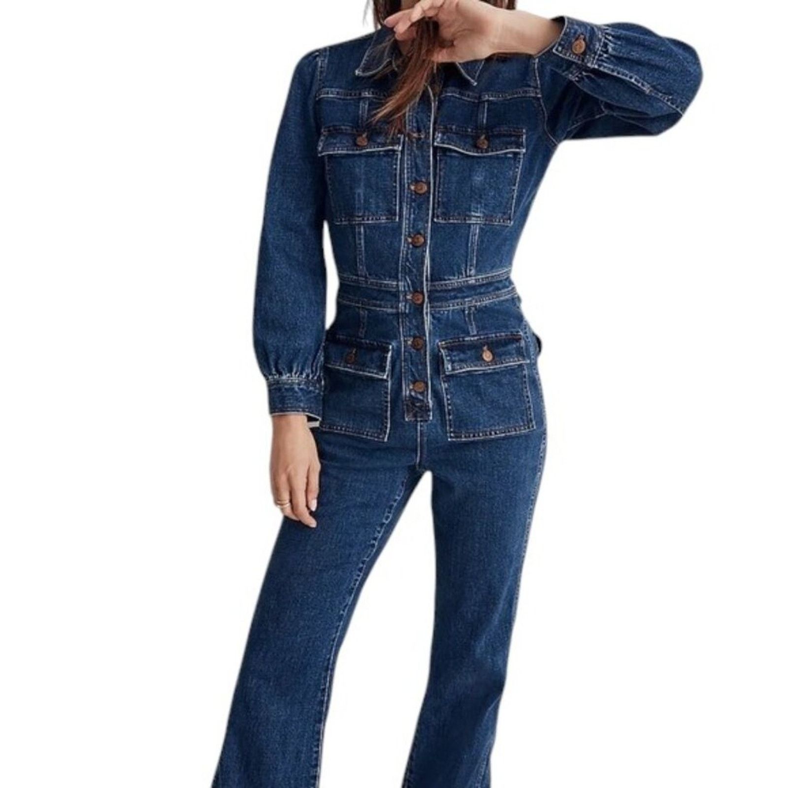 Madewell Madewell Indigo Denim Utility Jumpsuit Size 8 Size 30" / US 8 / IT 44 - 3 Thumbnail