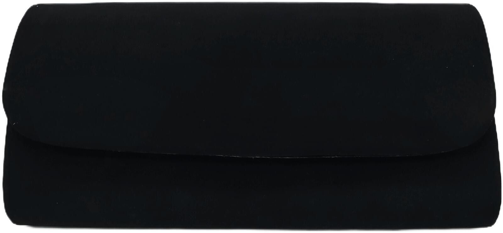 Unknown London Elegant Black Suede Clutch with Silver Chain Strap Size ONE SIZE - 3 Thumbnail
