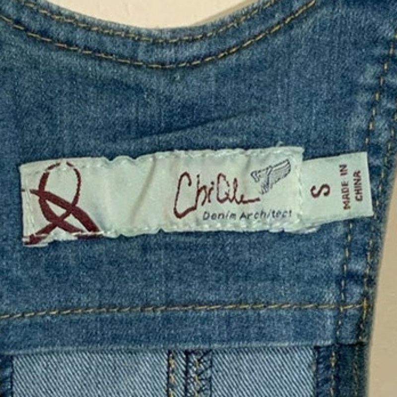 Unknown London Chi Ole Denim Architect Overalls Shorts Blue Women's S USED Size 27" / US 4 / IT 40 - 4 Thumbnail
