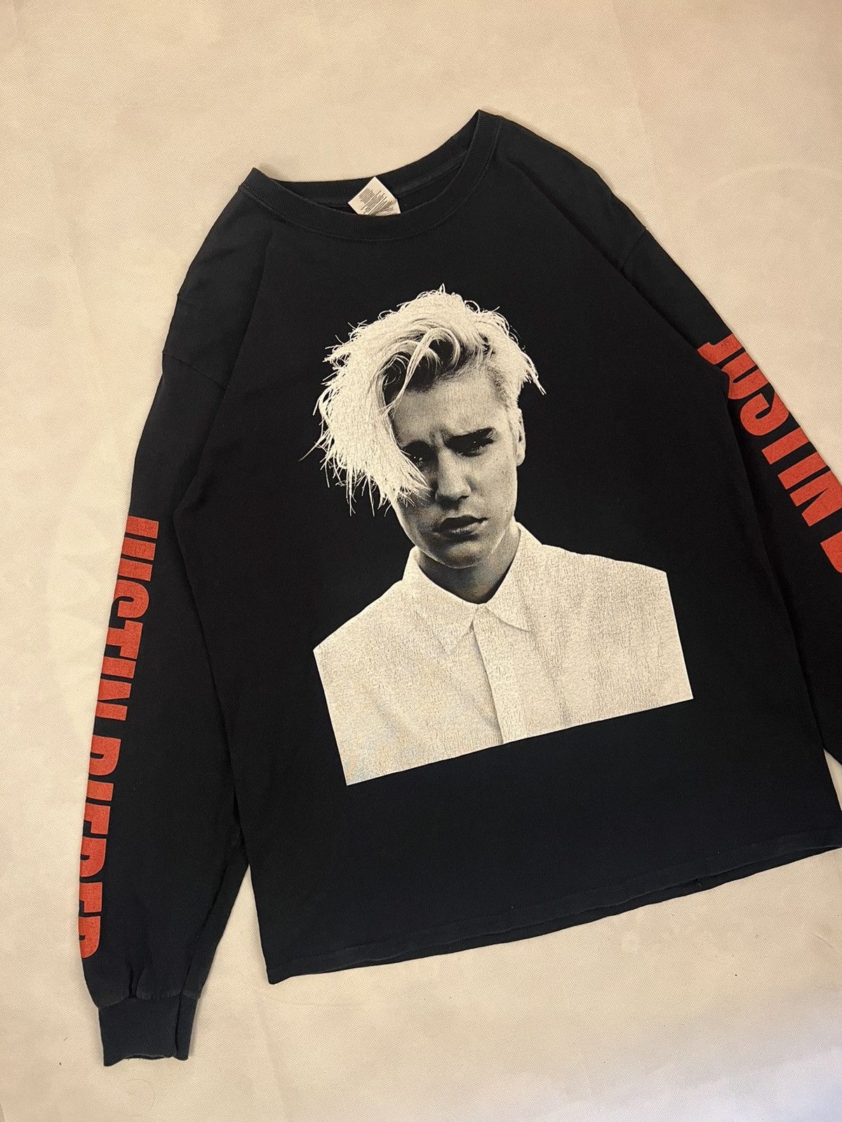 ジャスティンビーバー　purpose tour vintage Vintage Justin Bieber Purpose Tour Y2K Long Sleeves Tshirt