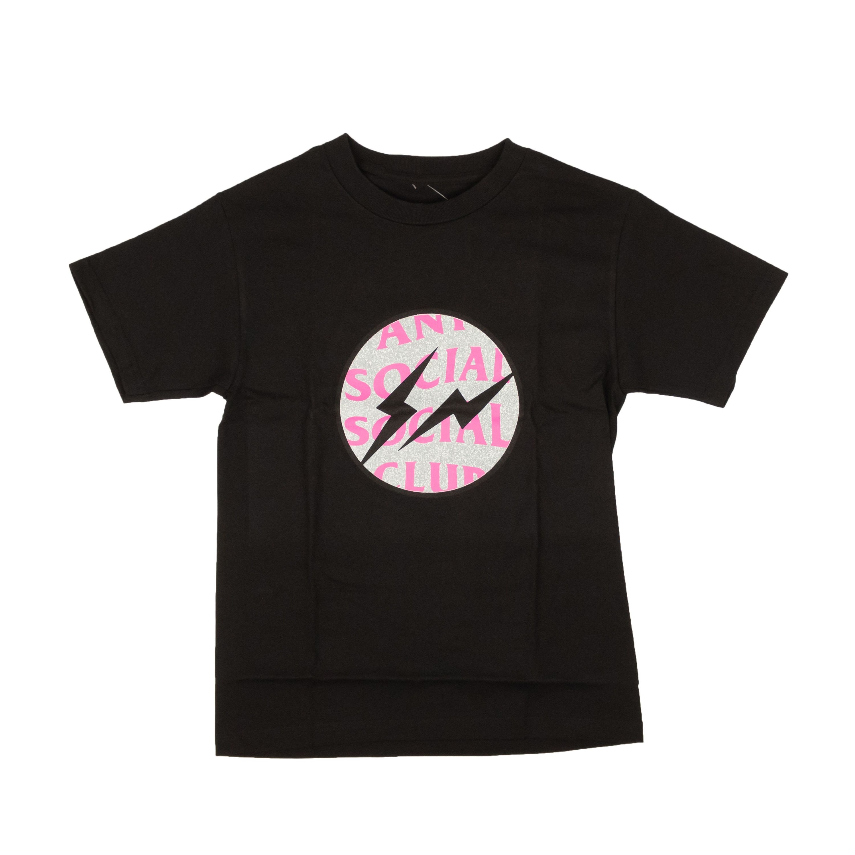 image of Anti Social Social Club Black Cotton Interference Logo T-Shirt Size S, Men's
