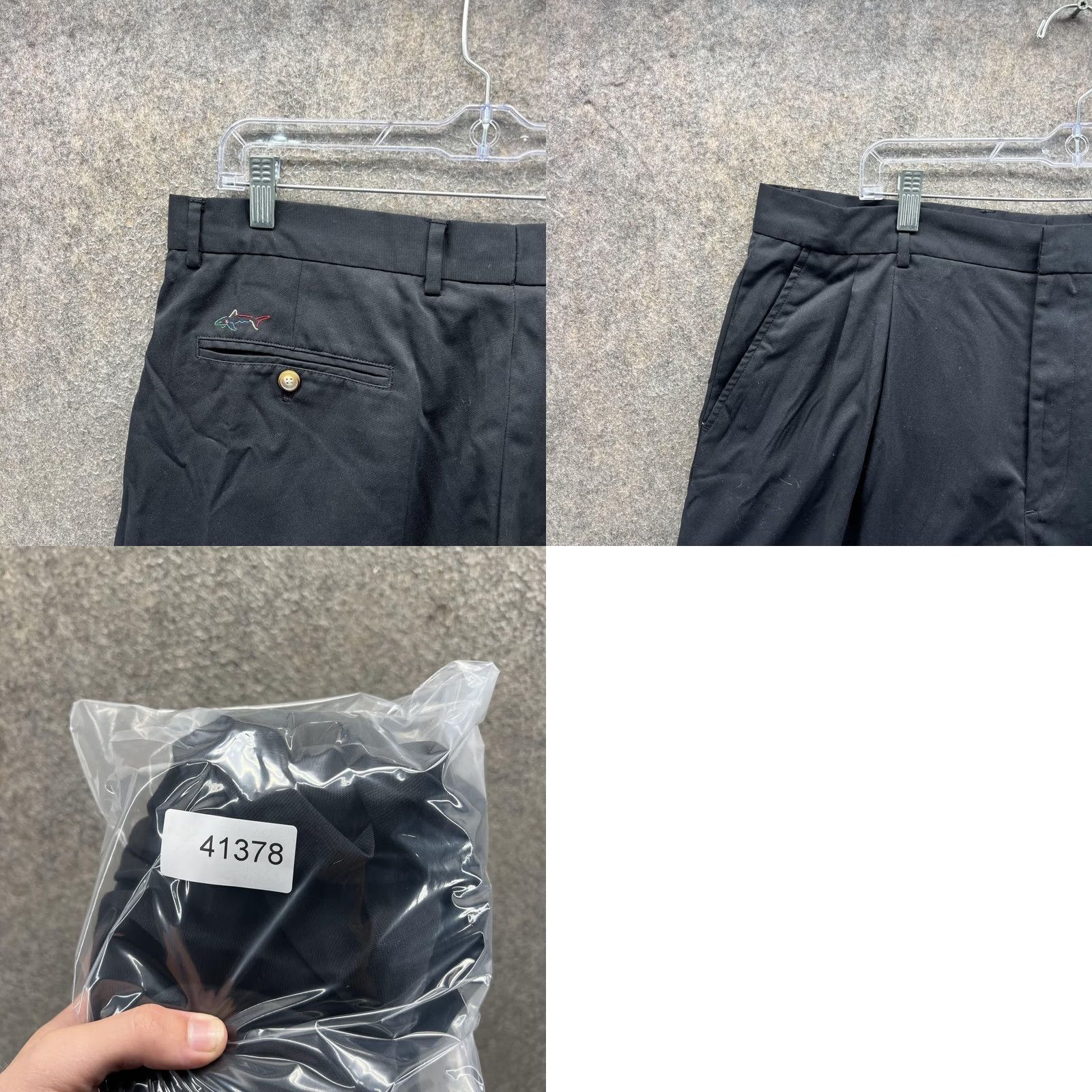 Vintage Greg Norman Shorts Mens 38 Black Microfiber Pleated Chino Golf 9 Inseam Casual Size US 38 / EU 54 - 8 Thumbnail