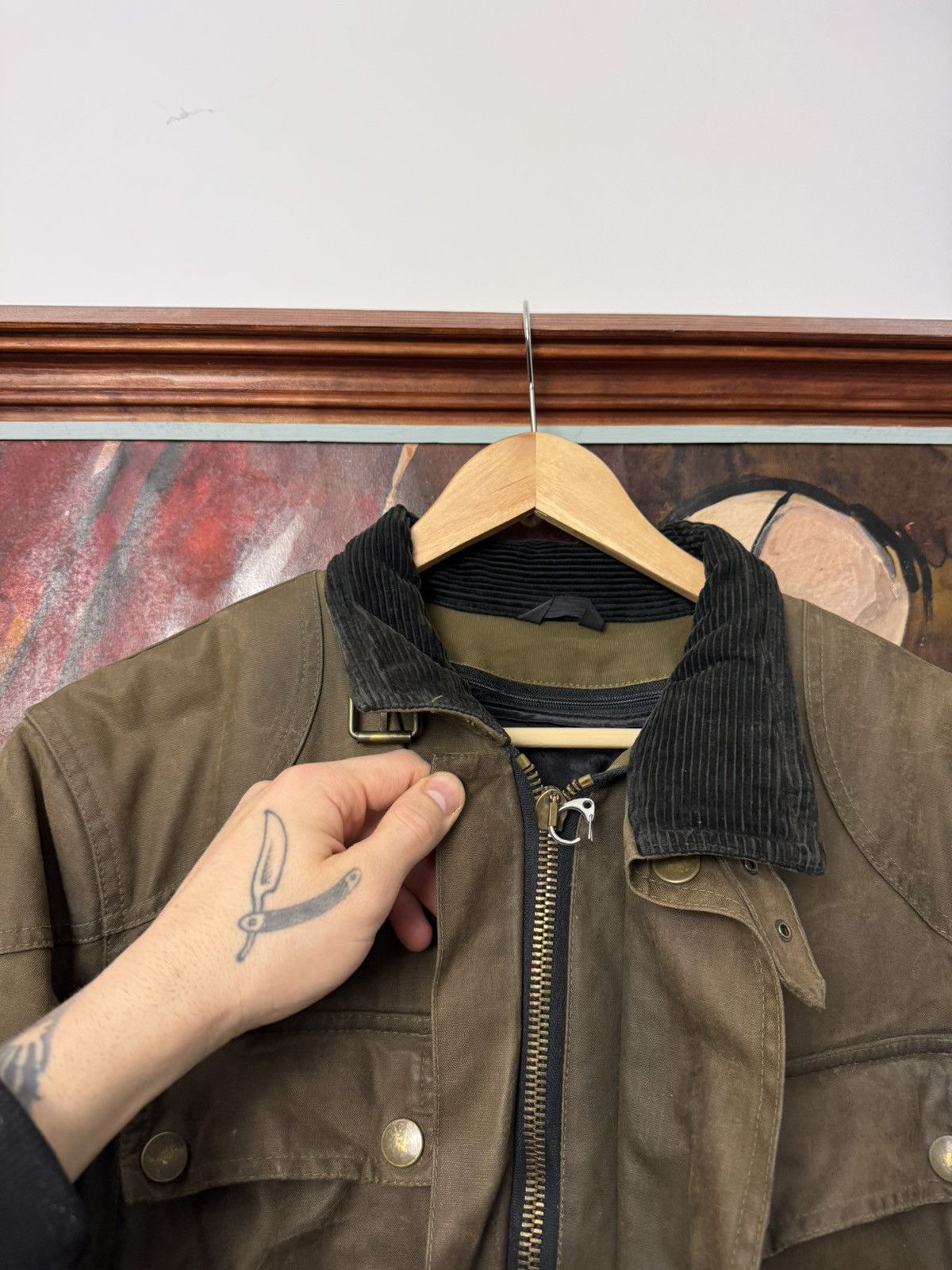 Belstaff Belstaff waxed jacket vintage casual distressed olive rare Size US M / EU 48-50 / 2 - 6 Thumbnail