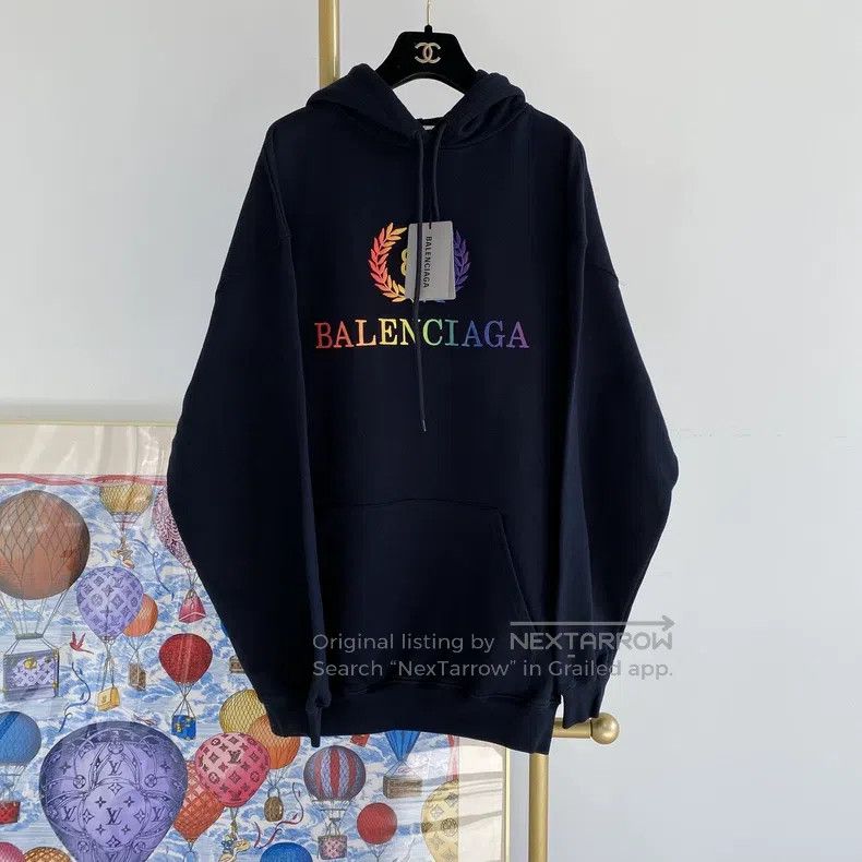 Balenciaga Balenciaga Black Letter Logo Hoodie Size US XS / EU 42 / 0 - 1 Thumbnail