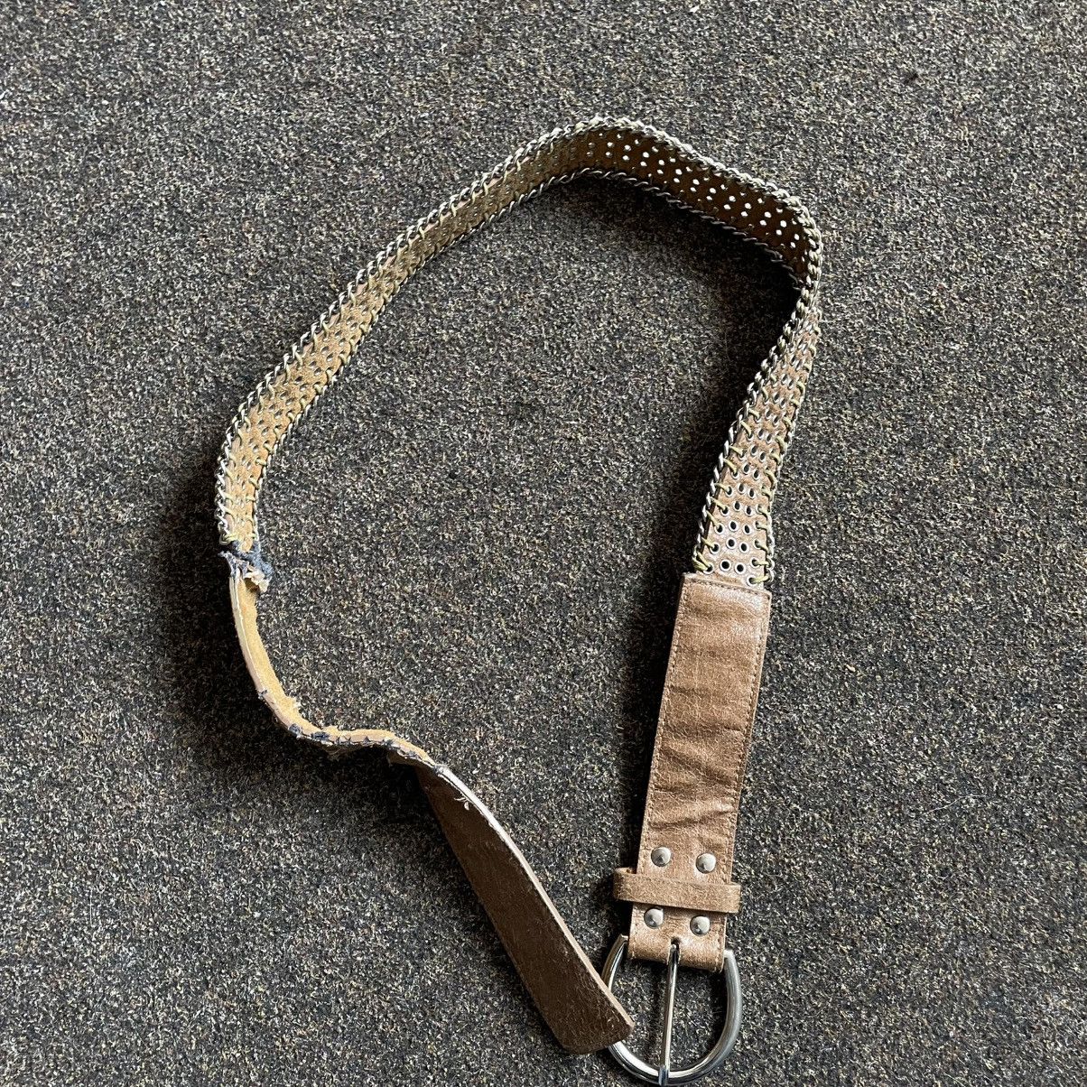 Vintage Vintage Y2K Studded Suede Belt Archive Tan Americana Drip OS Size ONE SIZE - 5 Thumbnail
