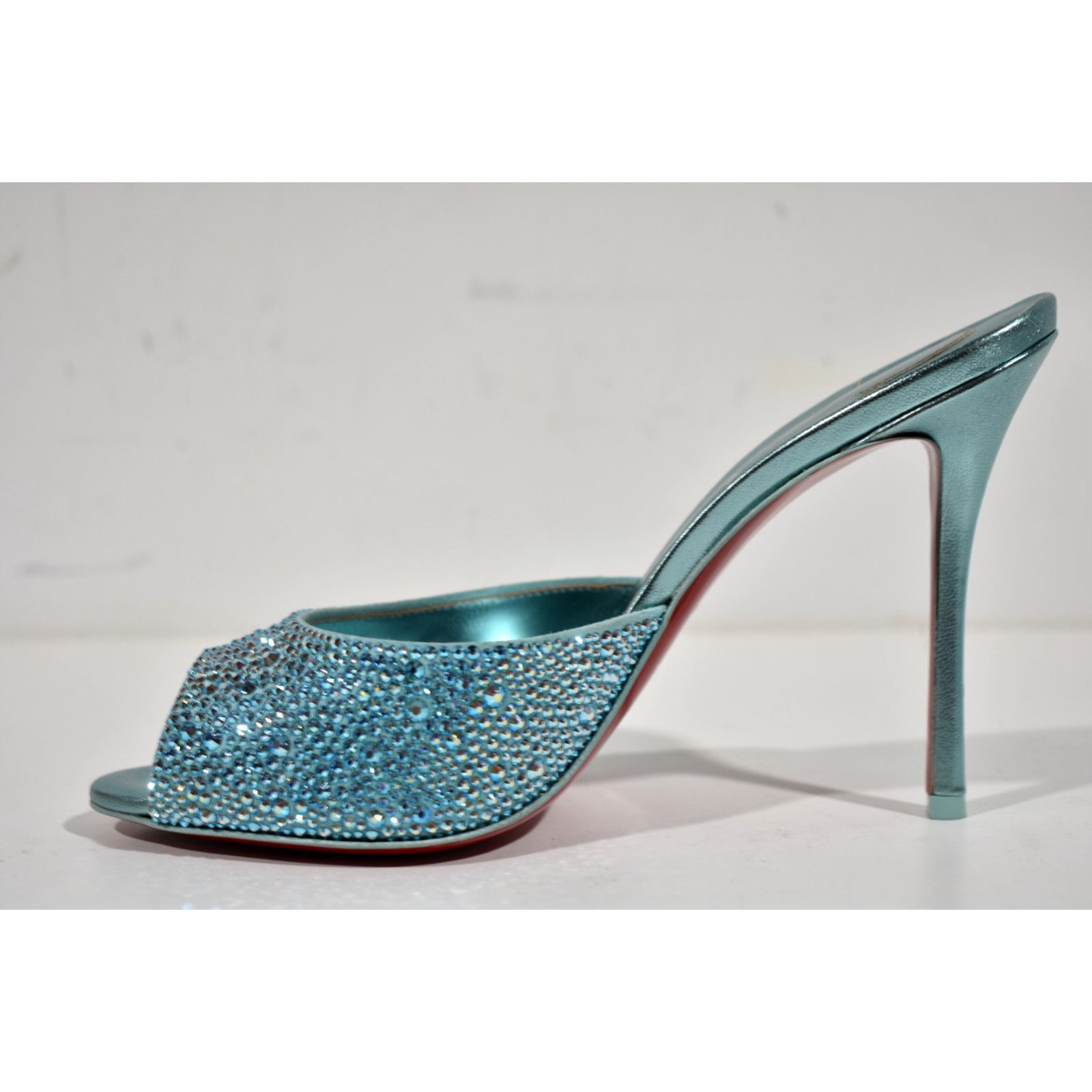Christian Louboutin Christian Louboutin Me Dolly Strass 100 Blue Backless Size US 10 / IT 40 - 9 Thumbnail