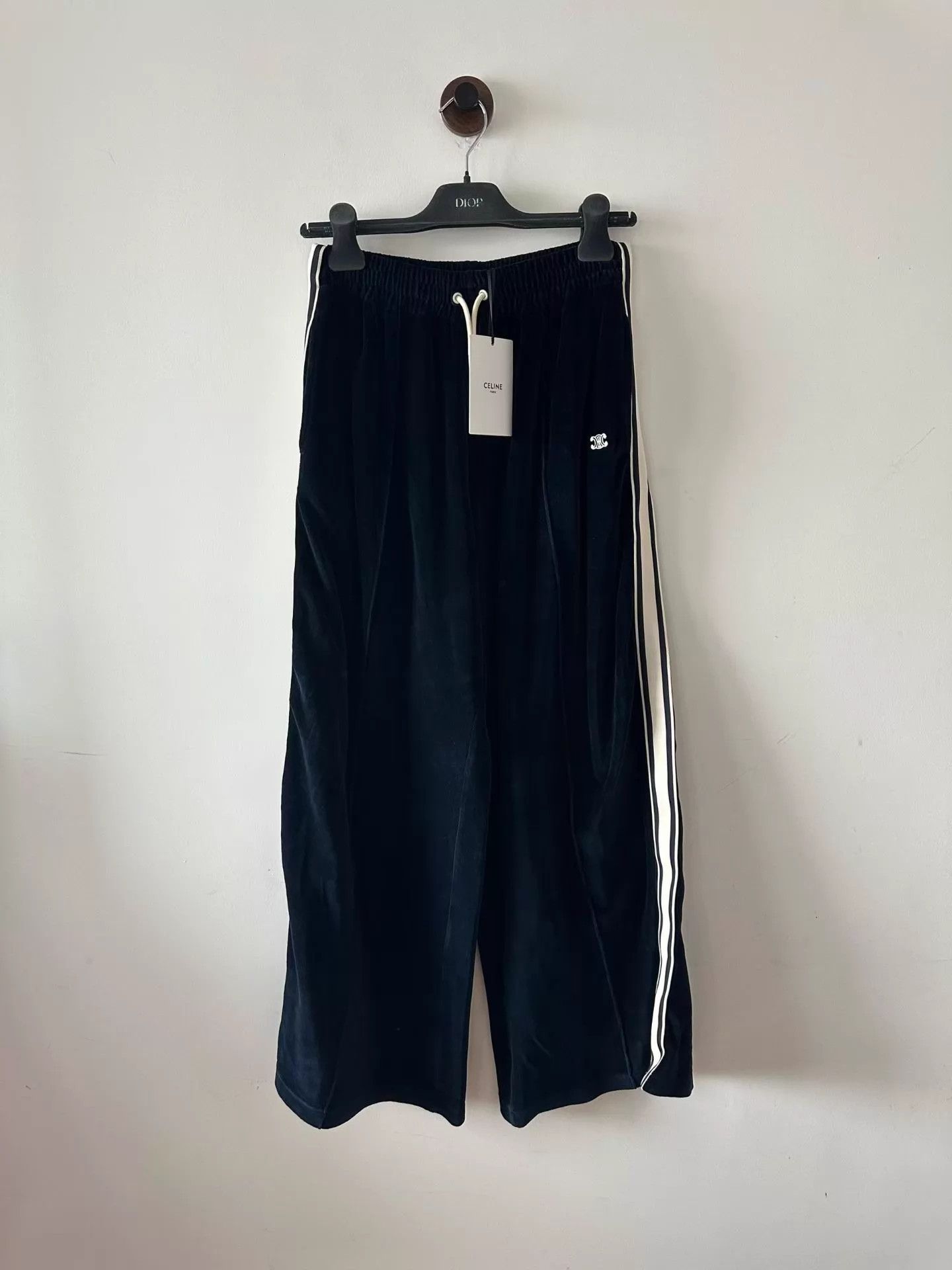 Celine Celine New Blue Velvet Triomphe Pants Size S Size 26" / US 2 / IT 38 - 1 Thumbnail