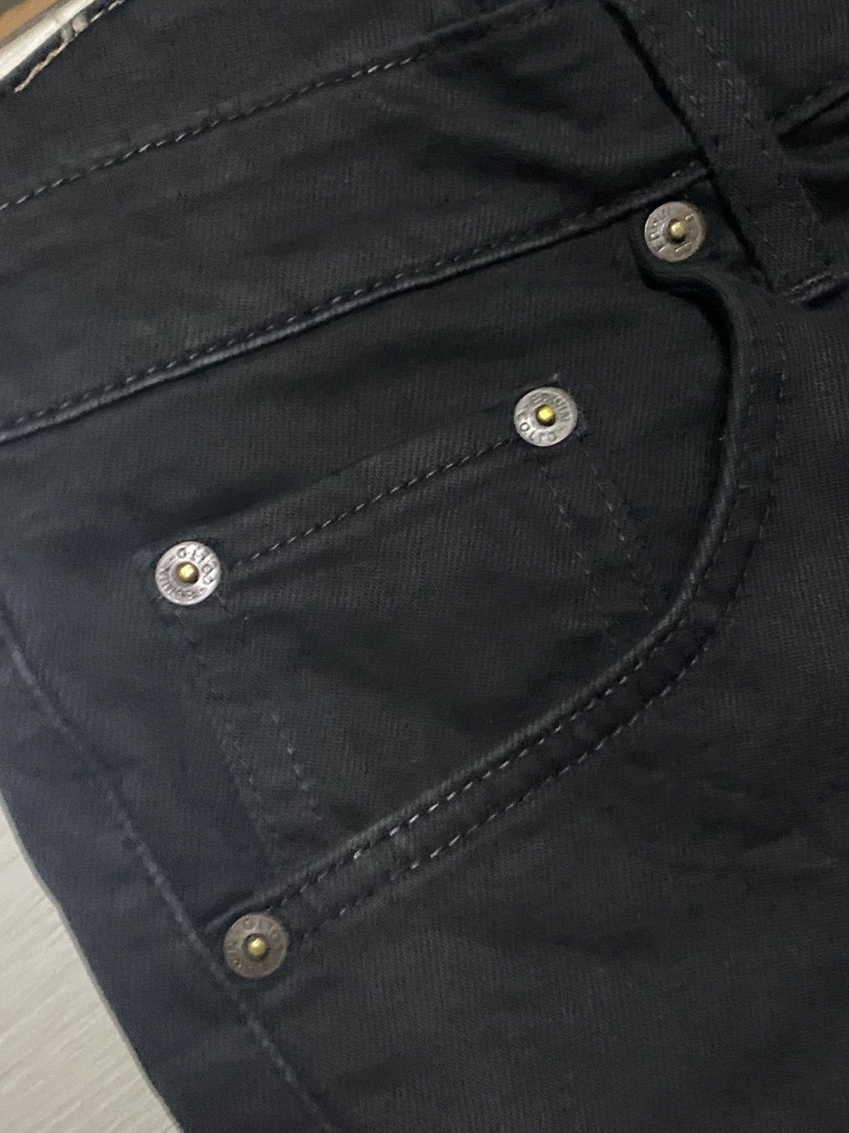 Edwin Vintage Edwin 403 W Flex Black Denim Distressed Loose Jeans Size US 31 - 7 Thumbnail