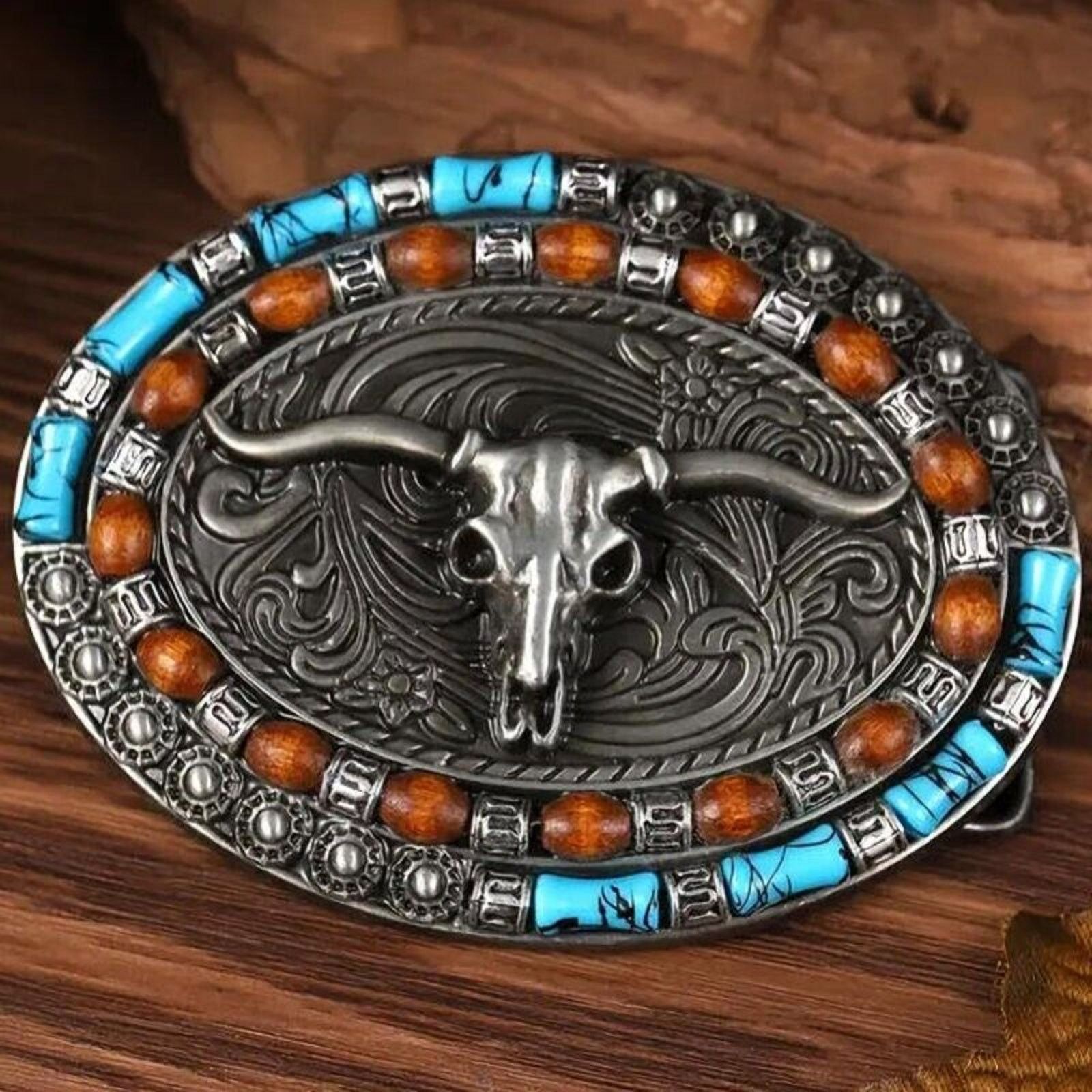 Other Longhorn Steer Skull Cowboy Old Style Belt Buckle Size ONE SIZE - 4 Thumbnail